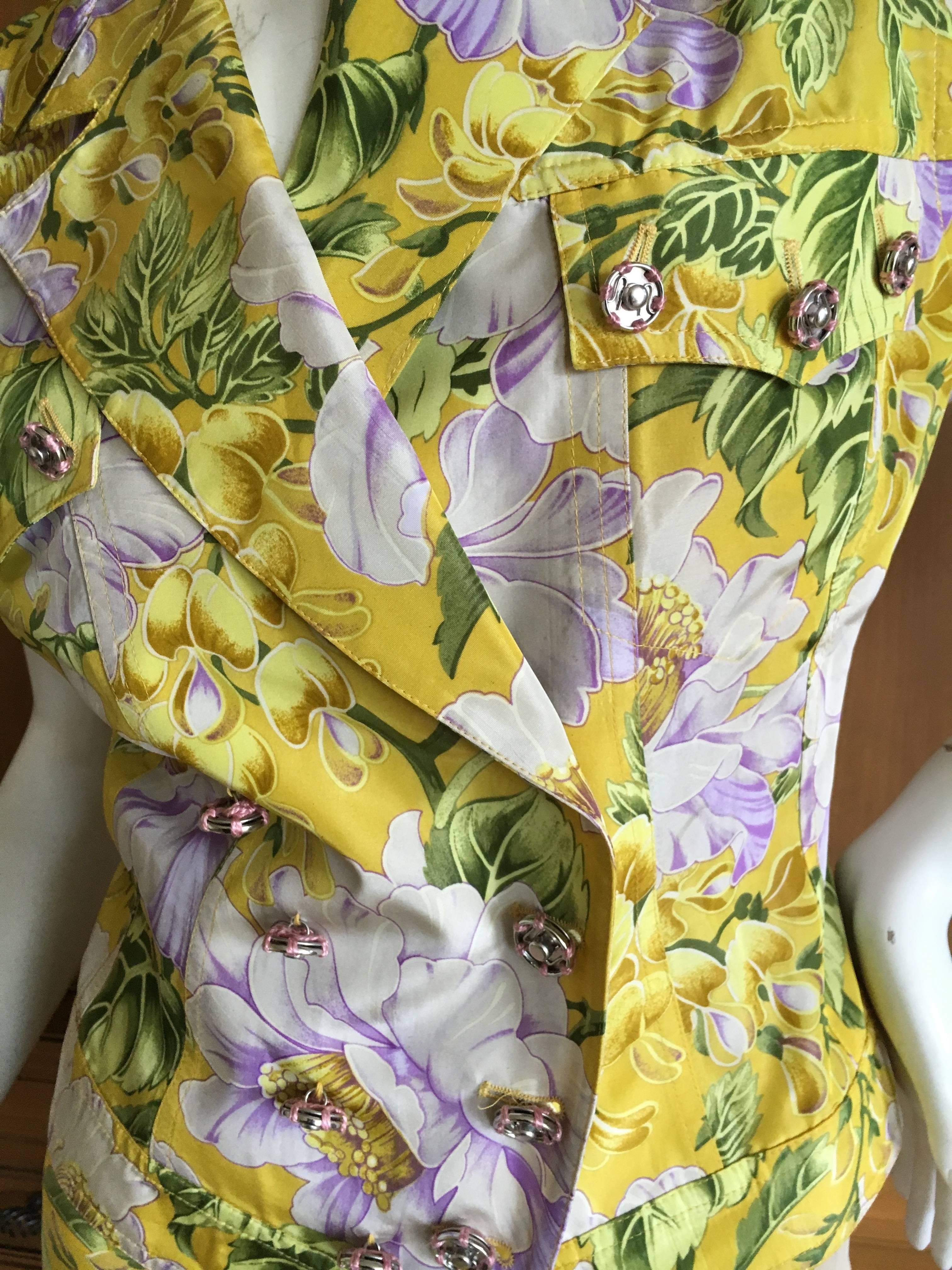 John Galliano Late 1980's Bias Cut Floral Dress with Matching Jacket 3