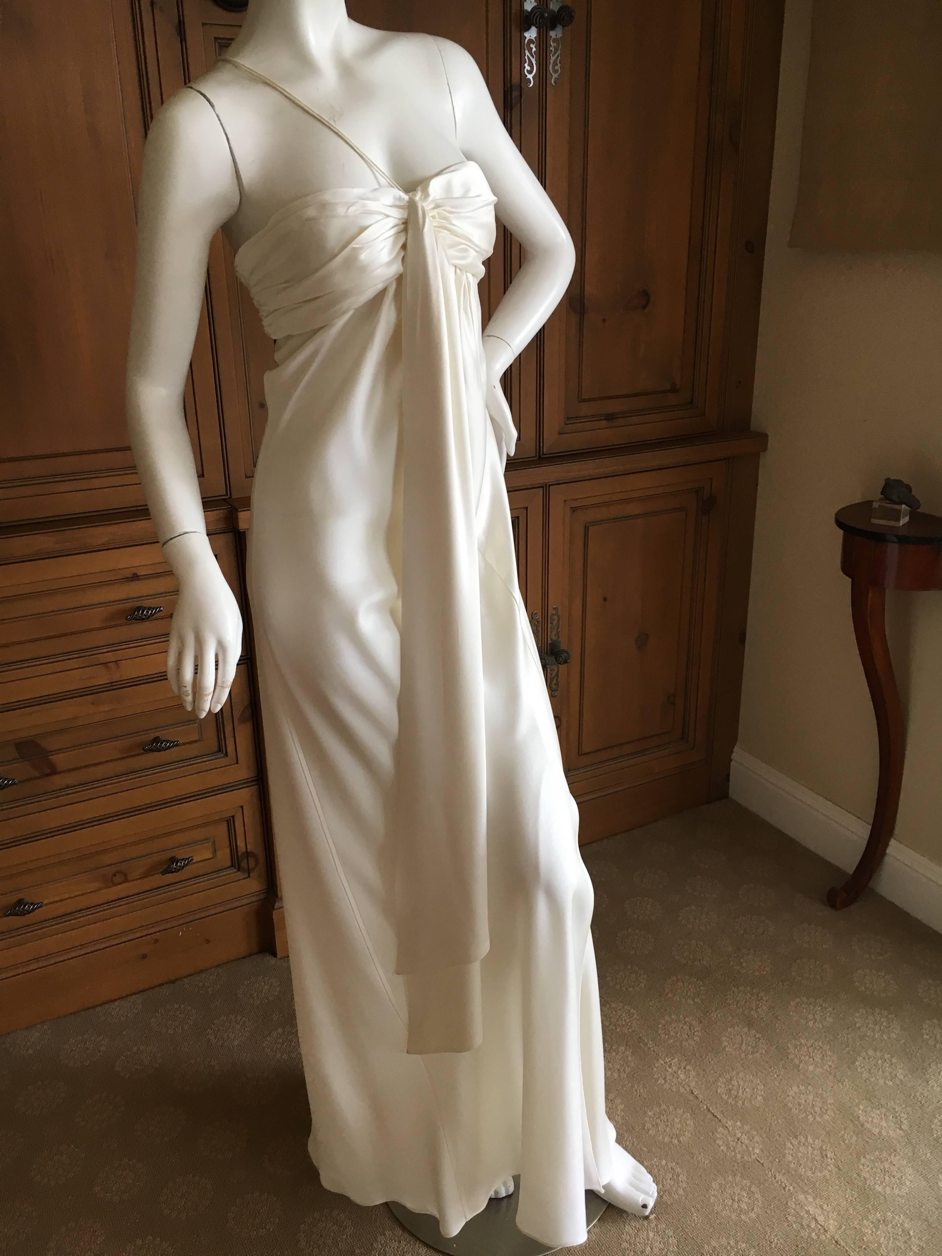 Gray John Galliano 1990's Ivory Draped Goddess Gown