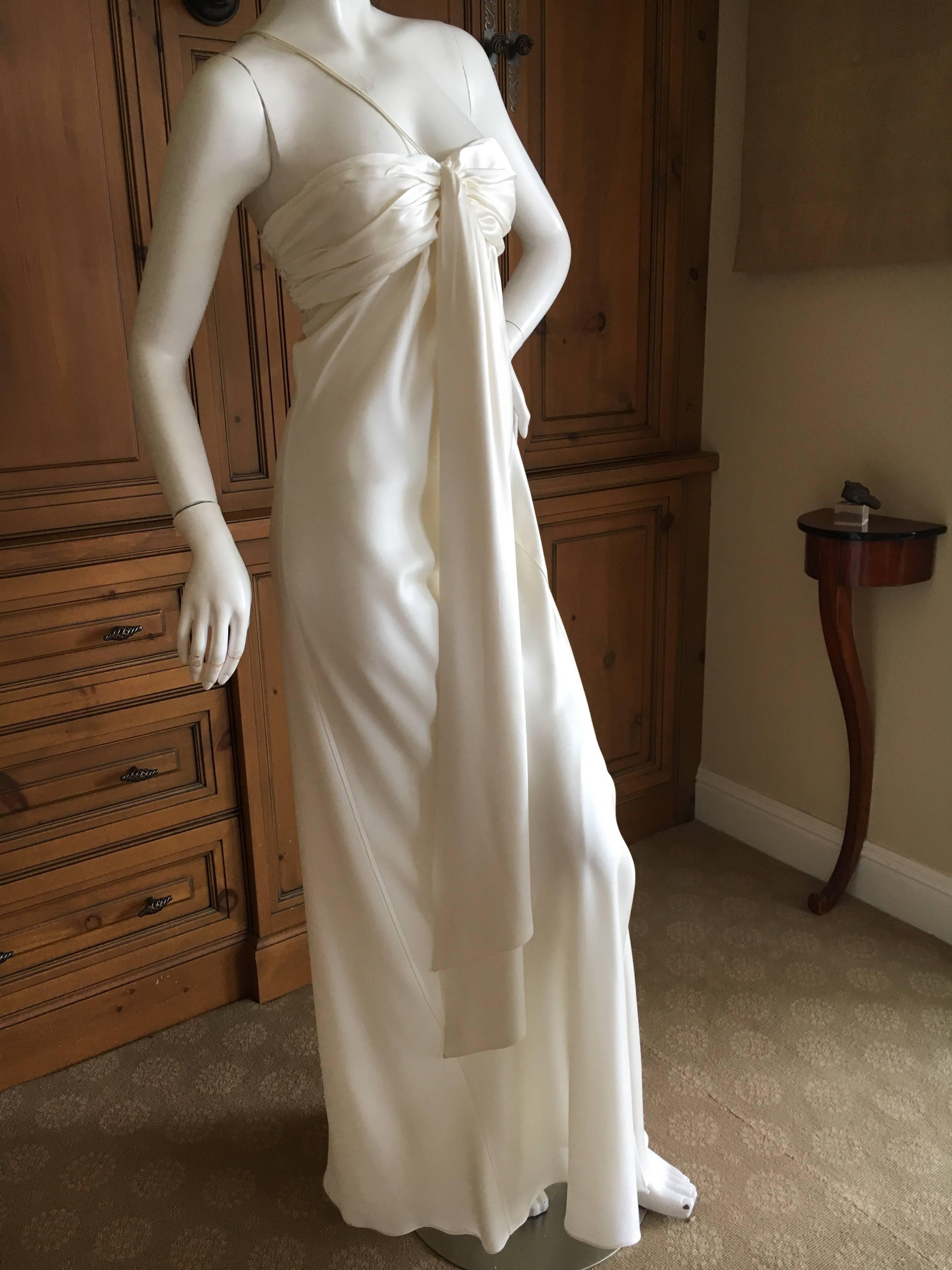 John Galliano 1990's Ivory Draped Goddess Gown In Excellent Condition In Cloverdale, CA