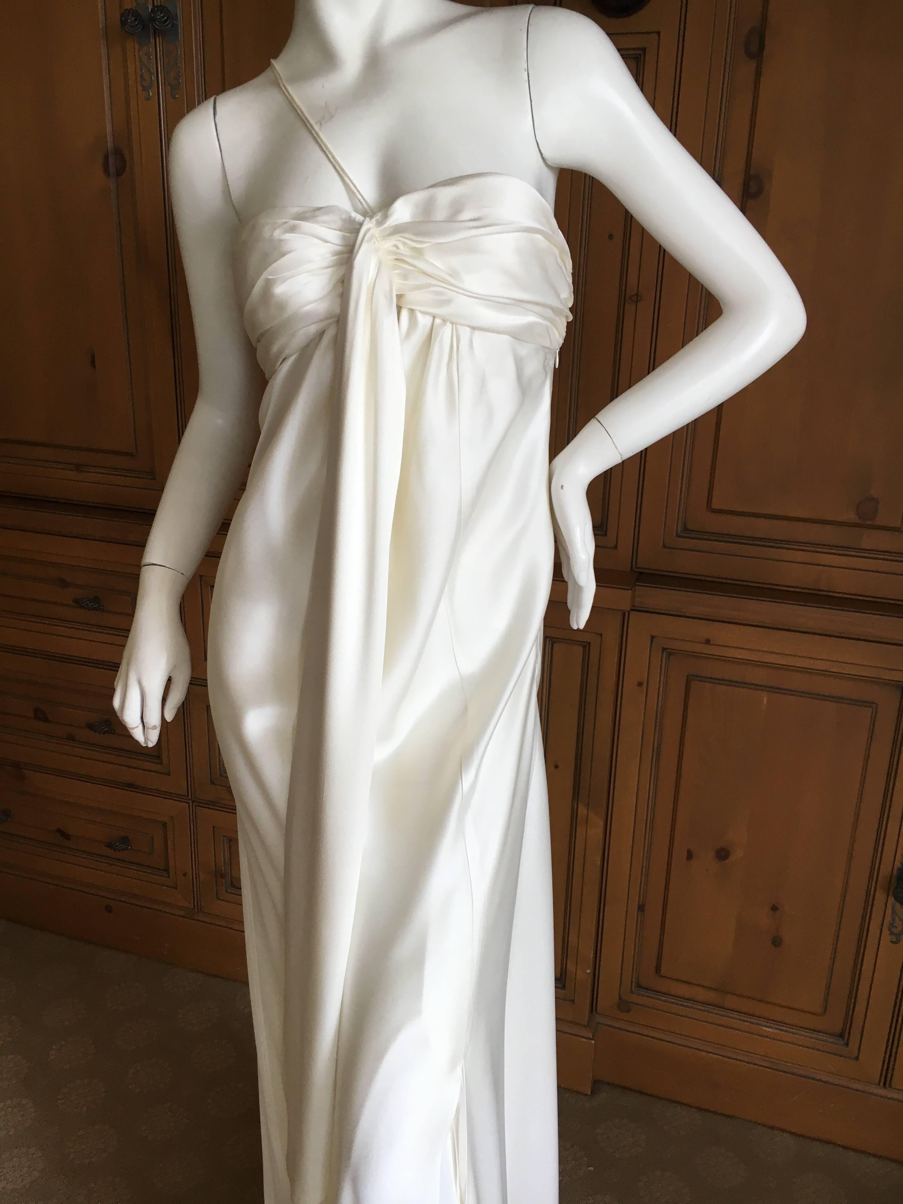 Women's John Galliano 1990's Ivory Draped Goddess Gown