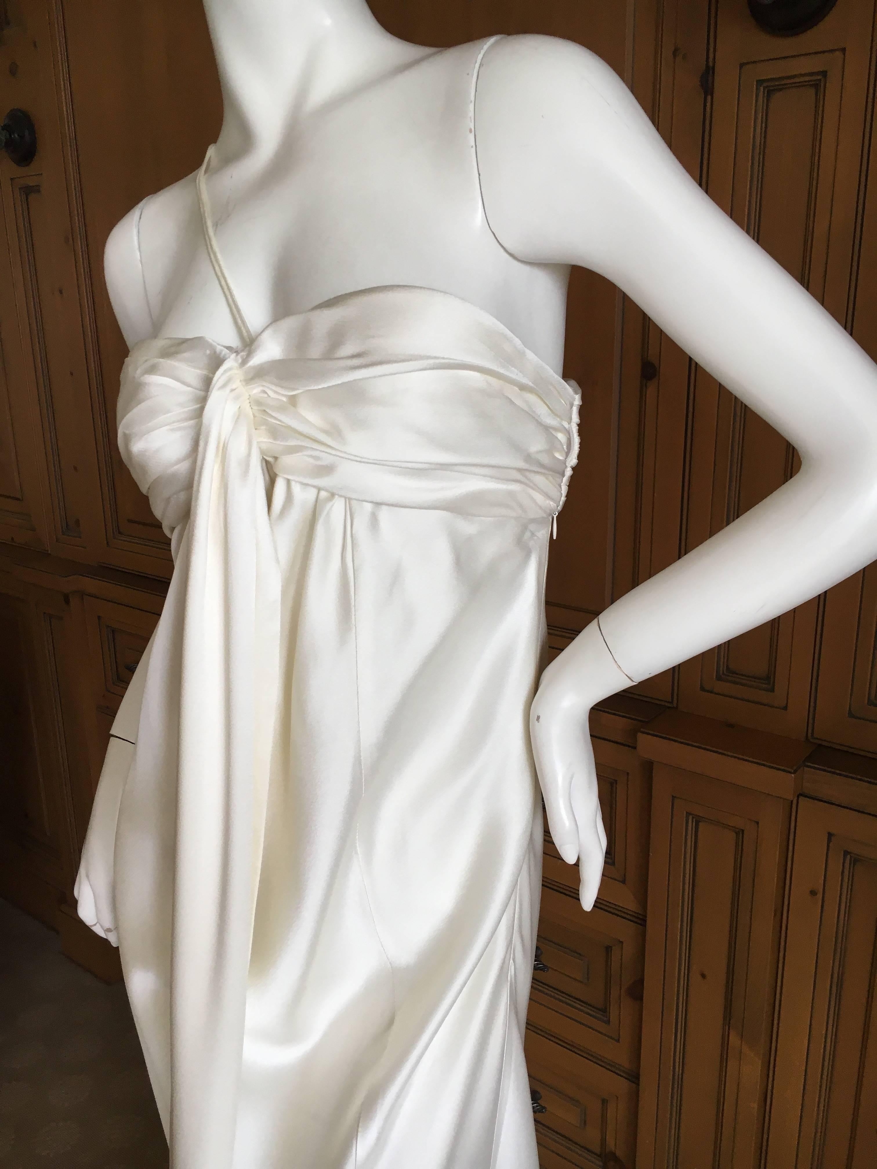 John Galliano 1990's Ivory Draped Goddess Gown 1