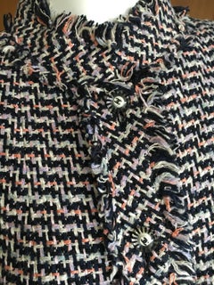 Chanel Black and White Fringe Fantasy Tweed Jacket from Spring 2004