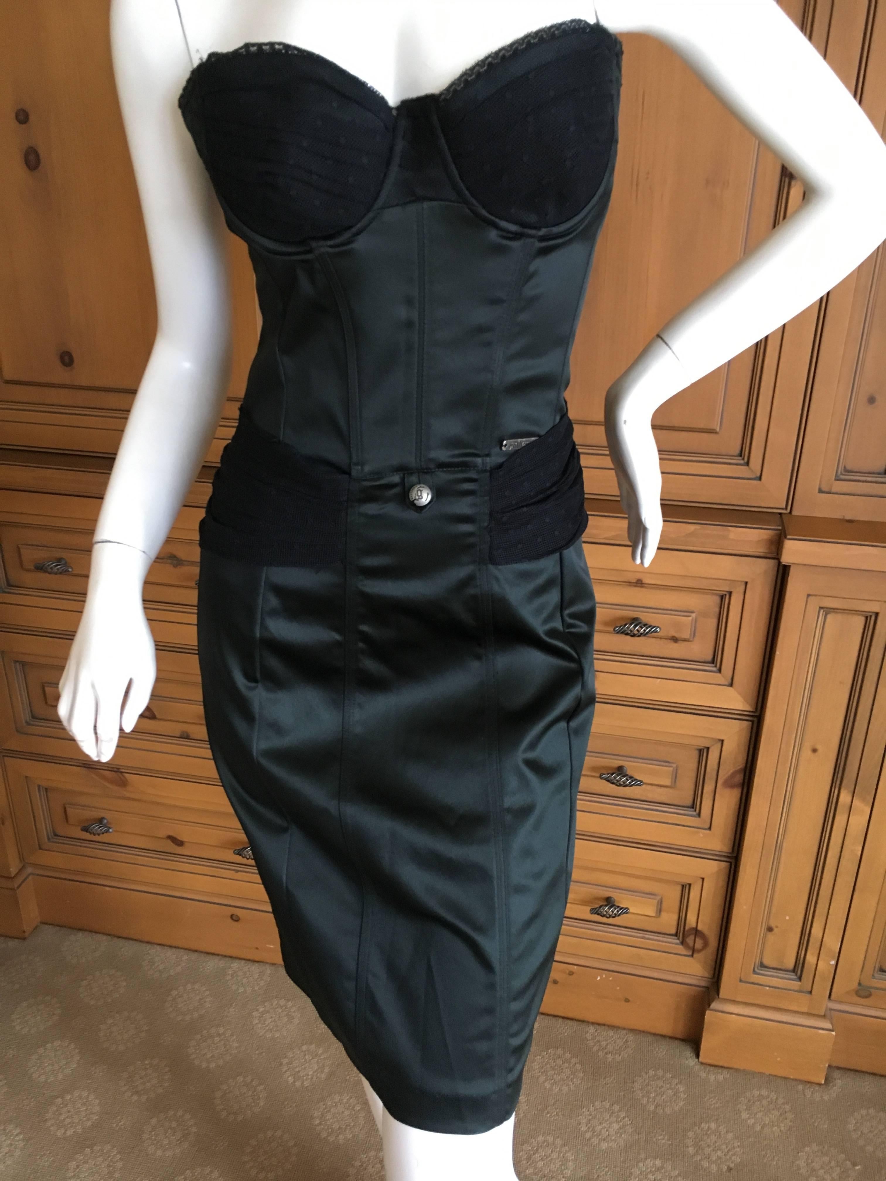 black silk corset dress
