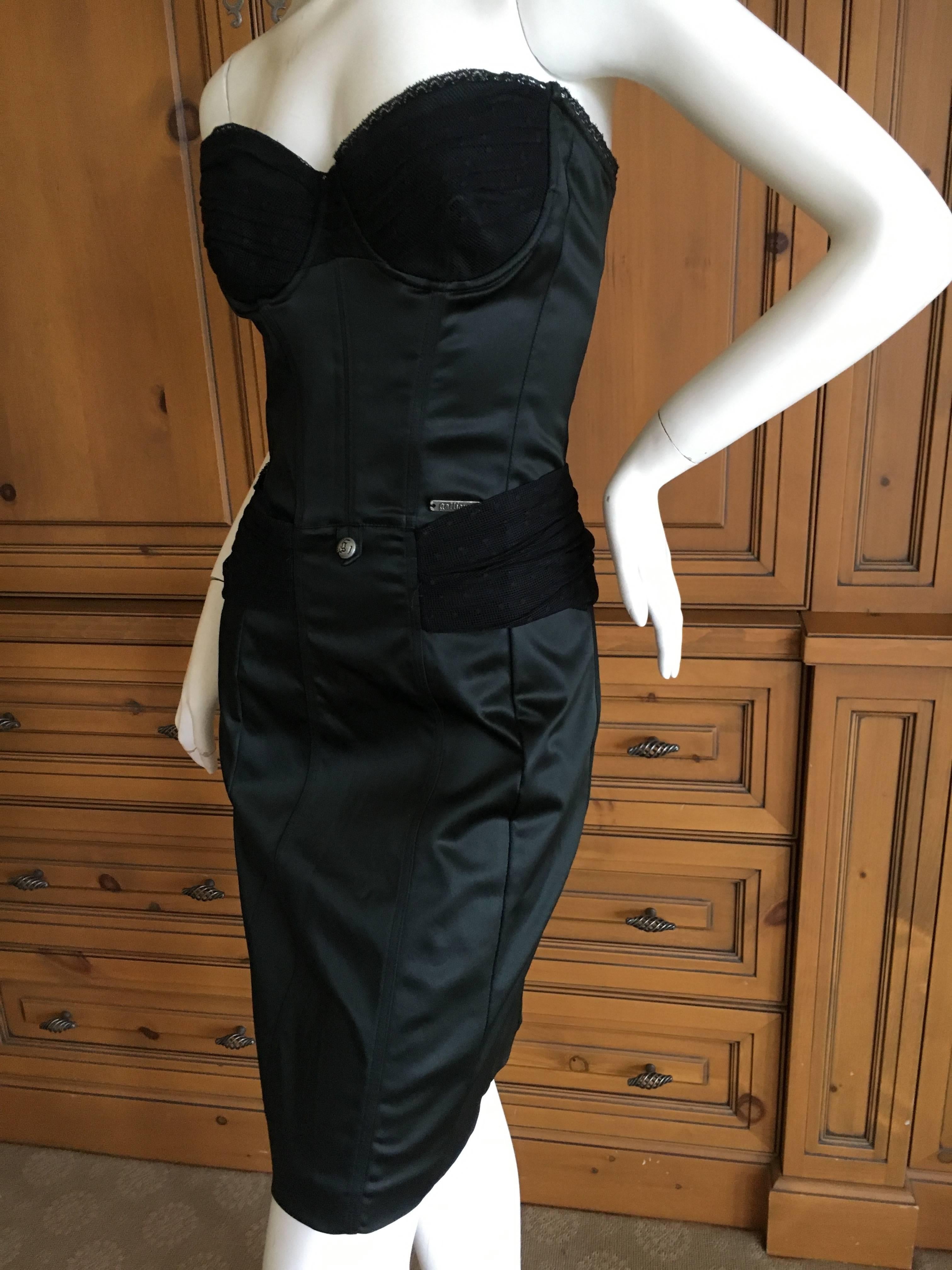 John Galliano Little Black Corset Dress In Excellent Condition For Sale In Cloverdale, CA