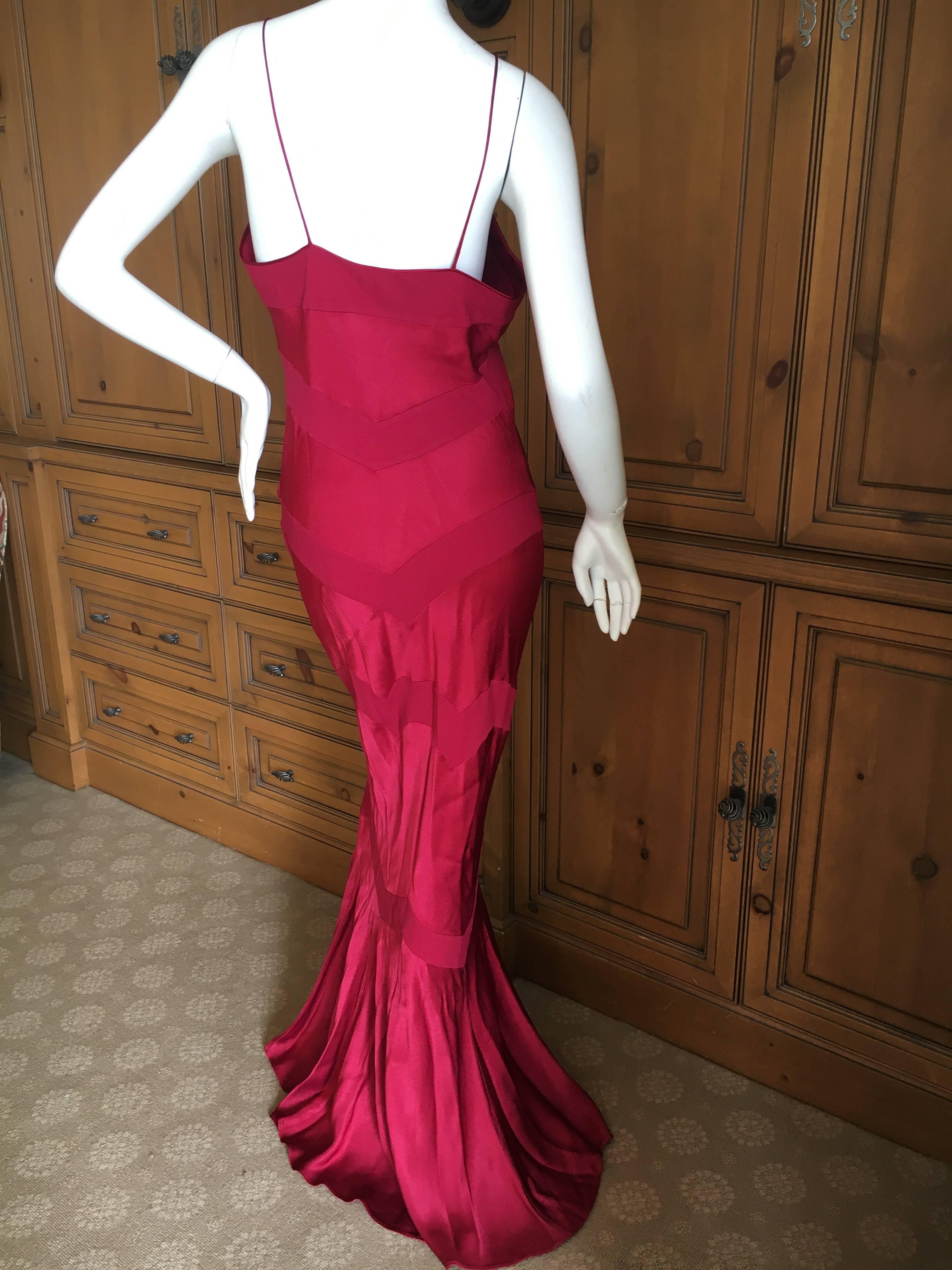 John Galliano Vintage 90's Deep Red Evening Dress For Sale 3