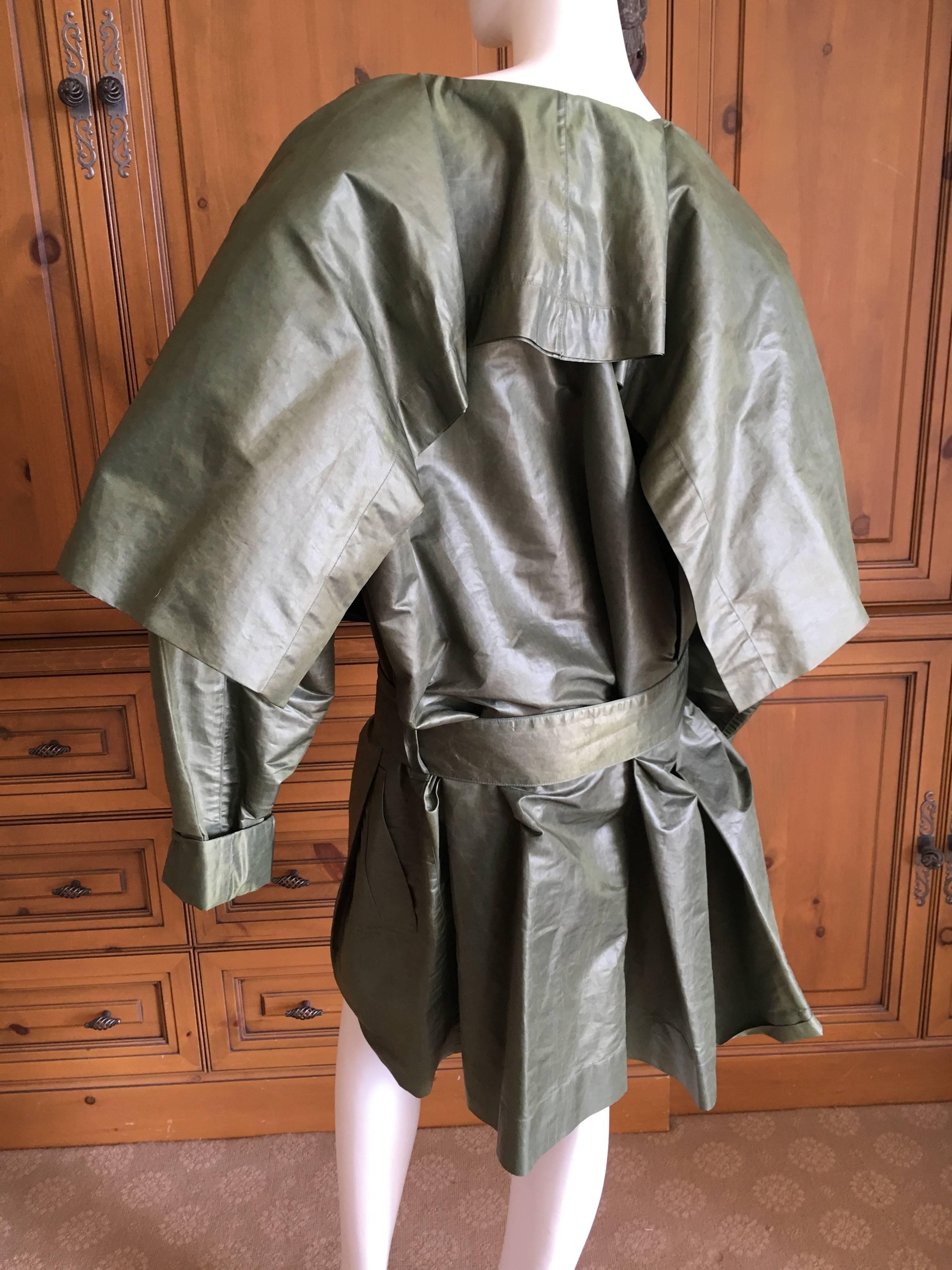 Women's or Men's Issey Miyake 1980's Belted Double Breasted Trench Coat with Cape Collar For Sale