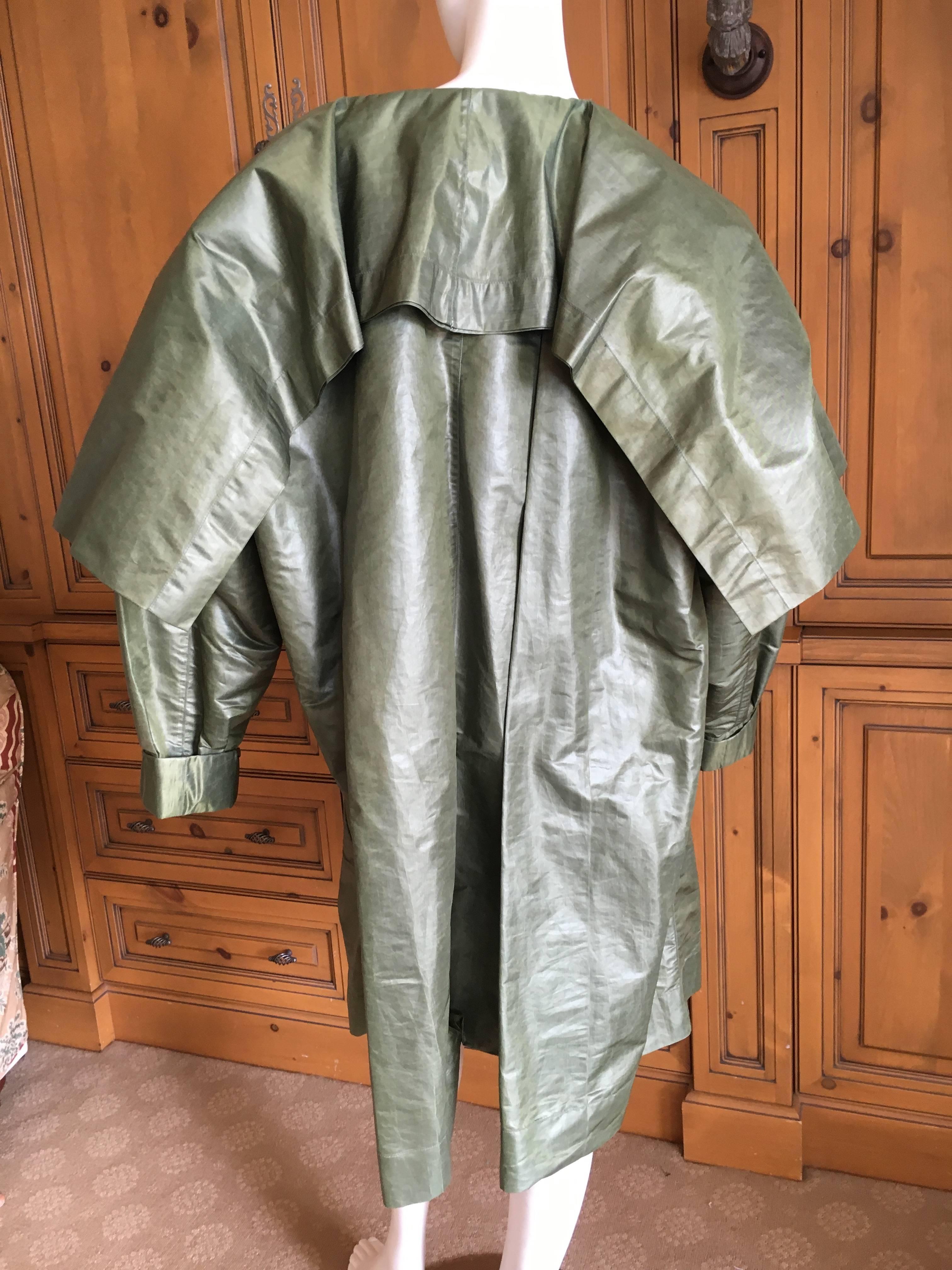 Issey Miyake 1980's Belted Double Breasted Trench Coat with Cape Collar For Sale 1