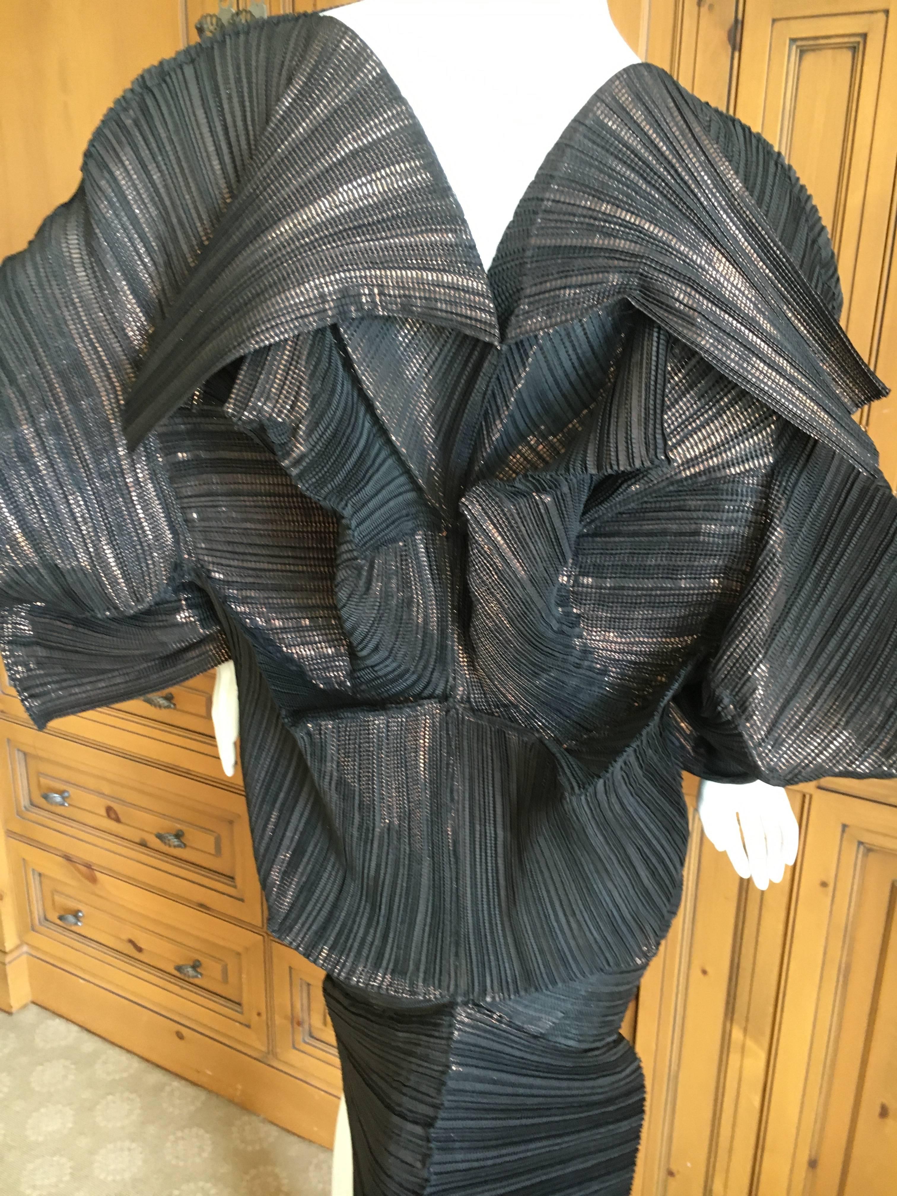 Issey Miyake Important Sculptural Black Vintage Dress For Sale 3