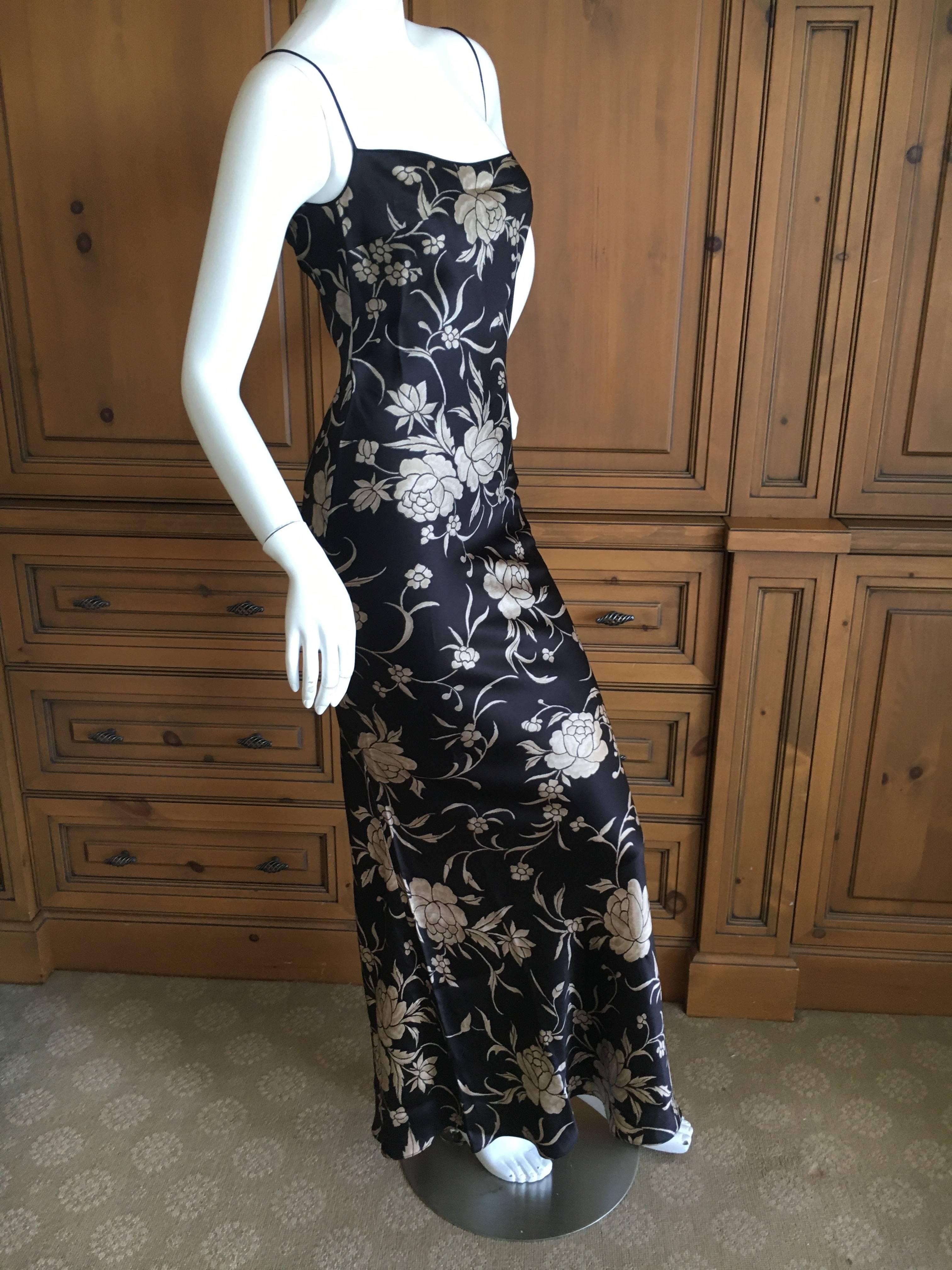 John Galliano Early 1990's Label Bias Cut Floral Dress For Sale at 1stDibs