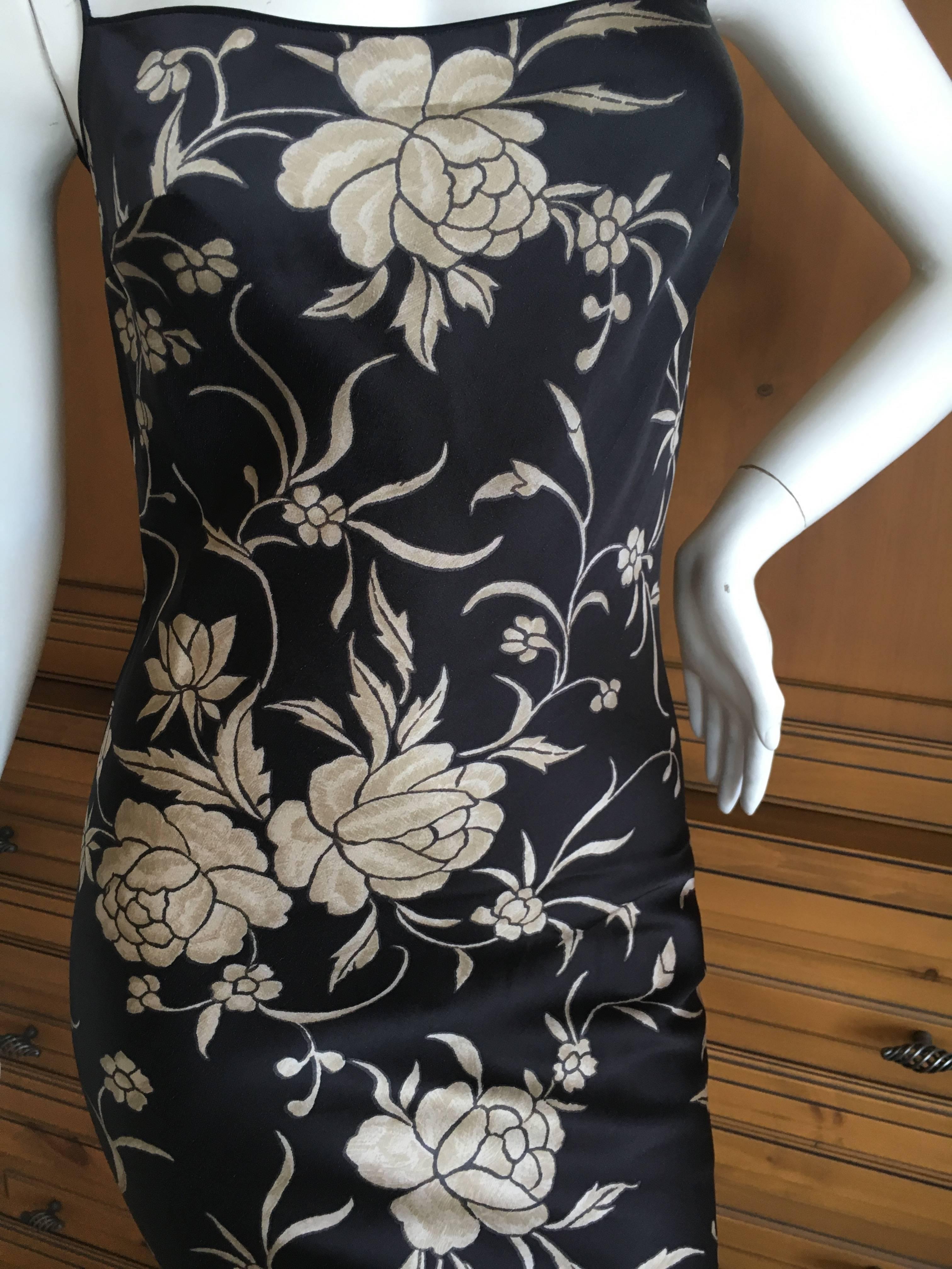 John Galliano Early 1990's Label Bias Cut Floral Dress For Sale 3
