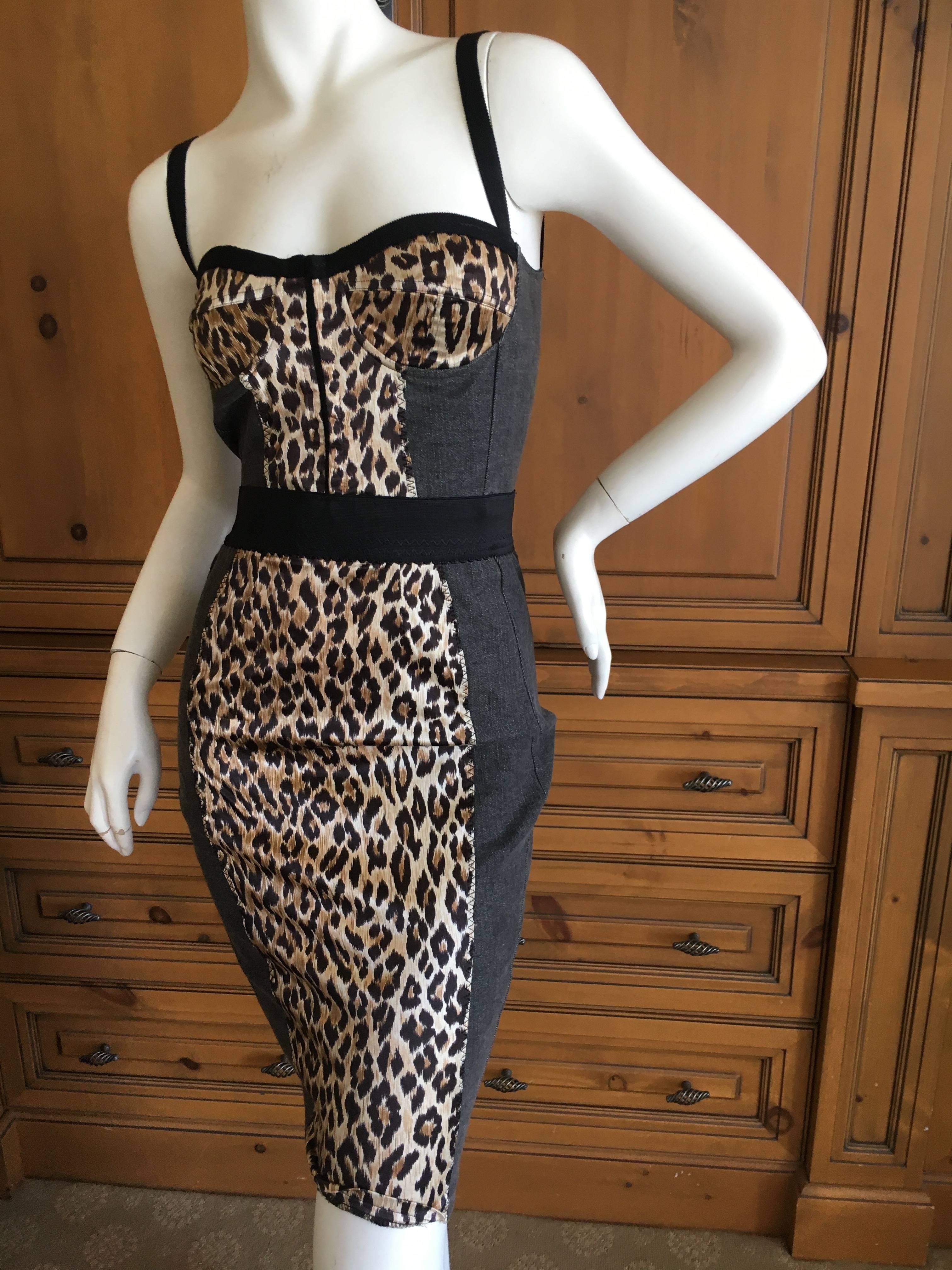D & G Dolce & Gabbana Vintage Leopard Stretch Dress 3