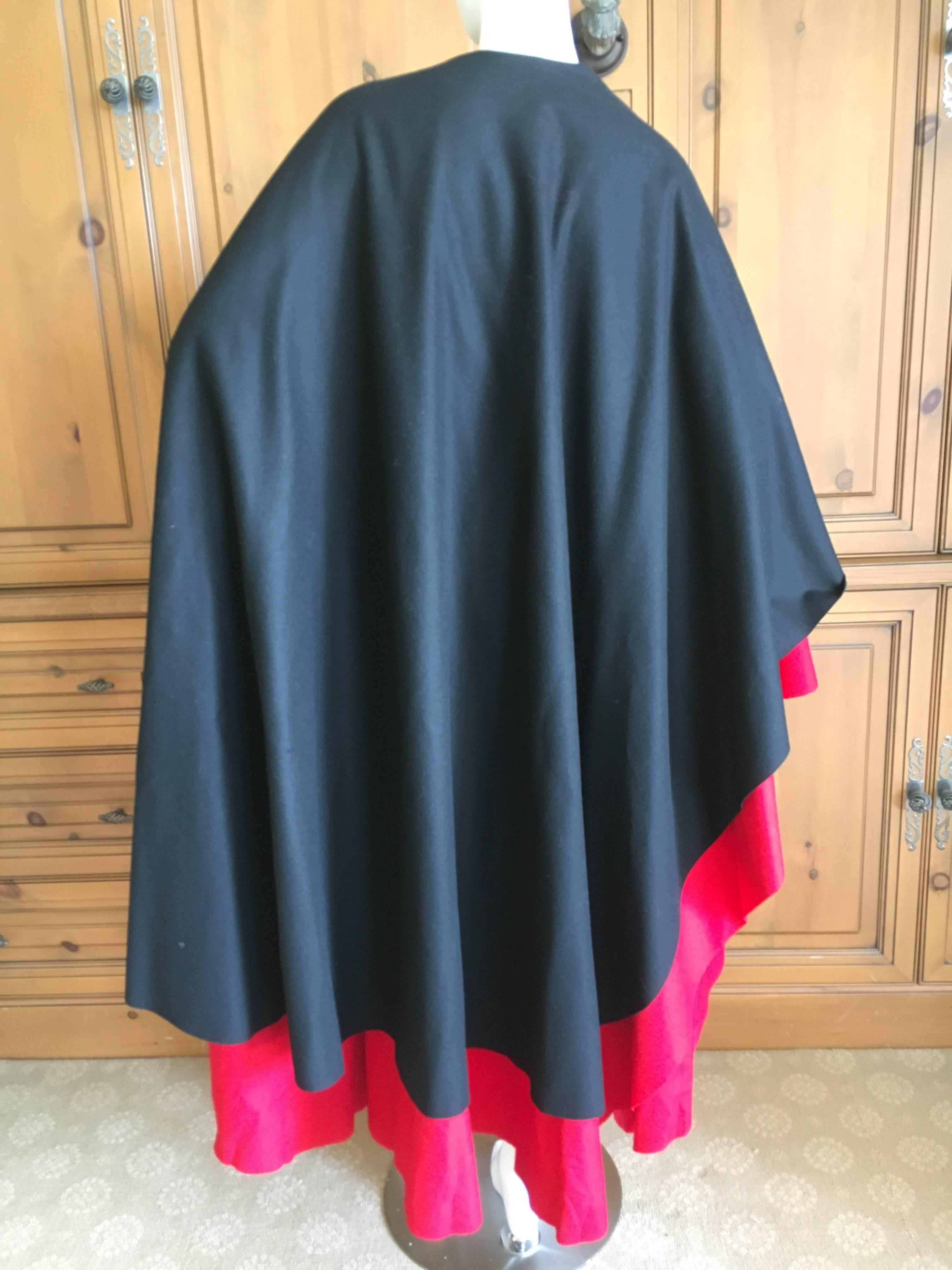 Moschino Couture 1980's Double Layer Black and Red Cape For Sale 3