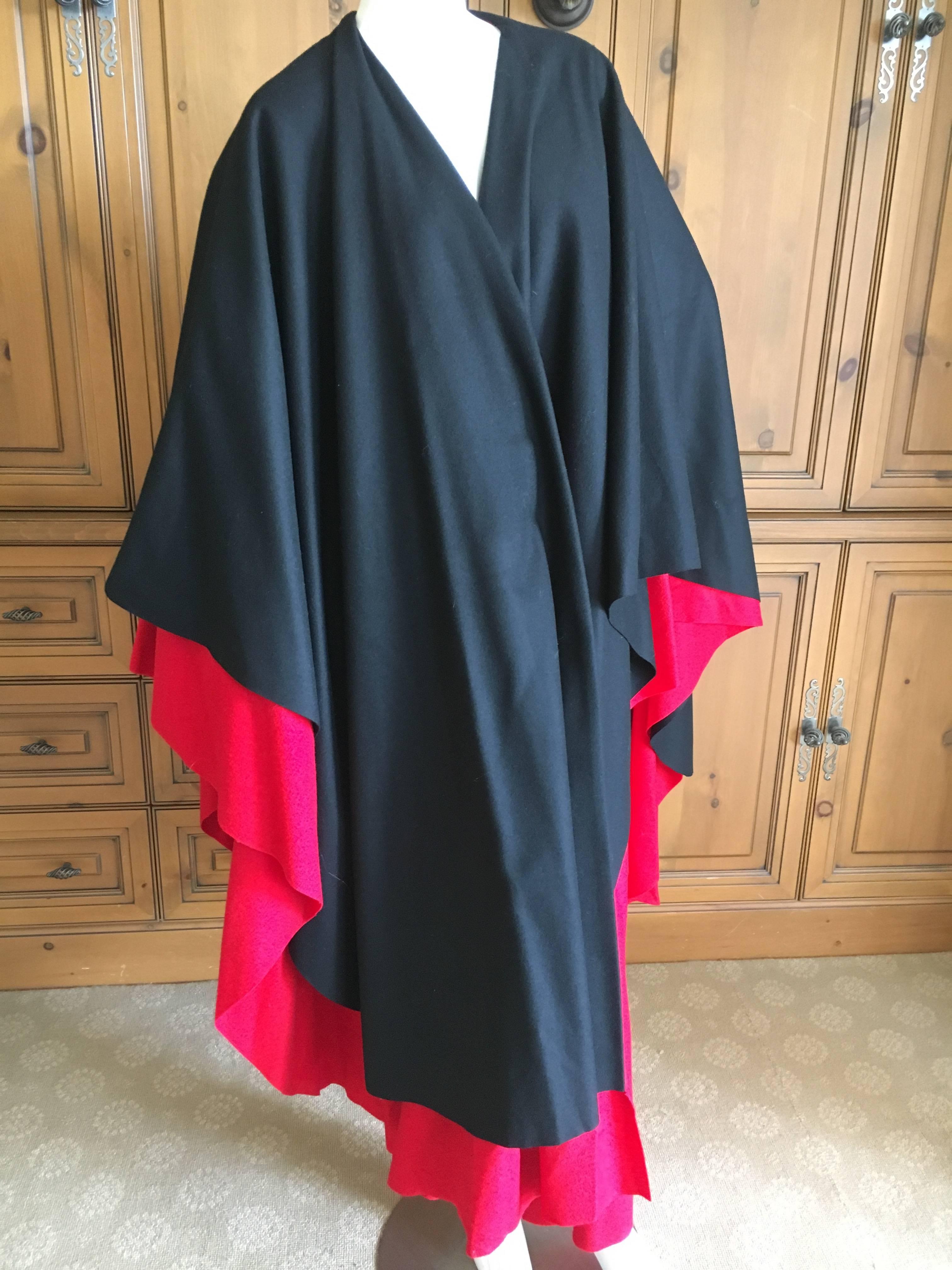 Moschino Couture 1980's Double Layer Black and Red Cape For Sale 4