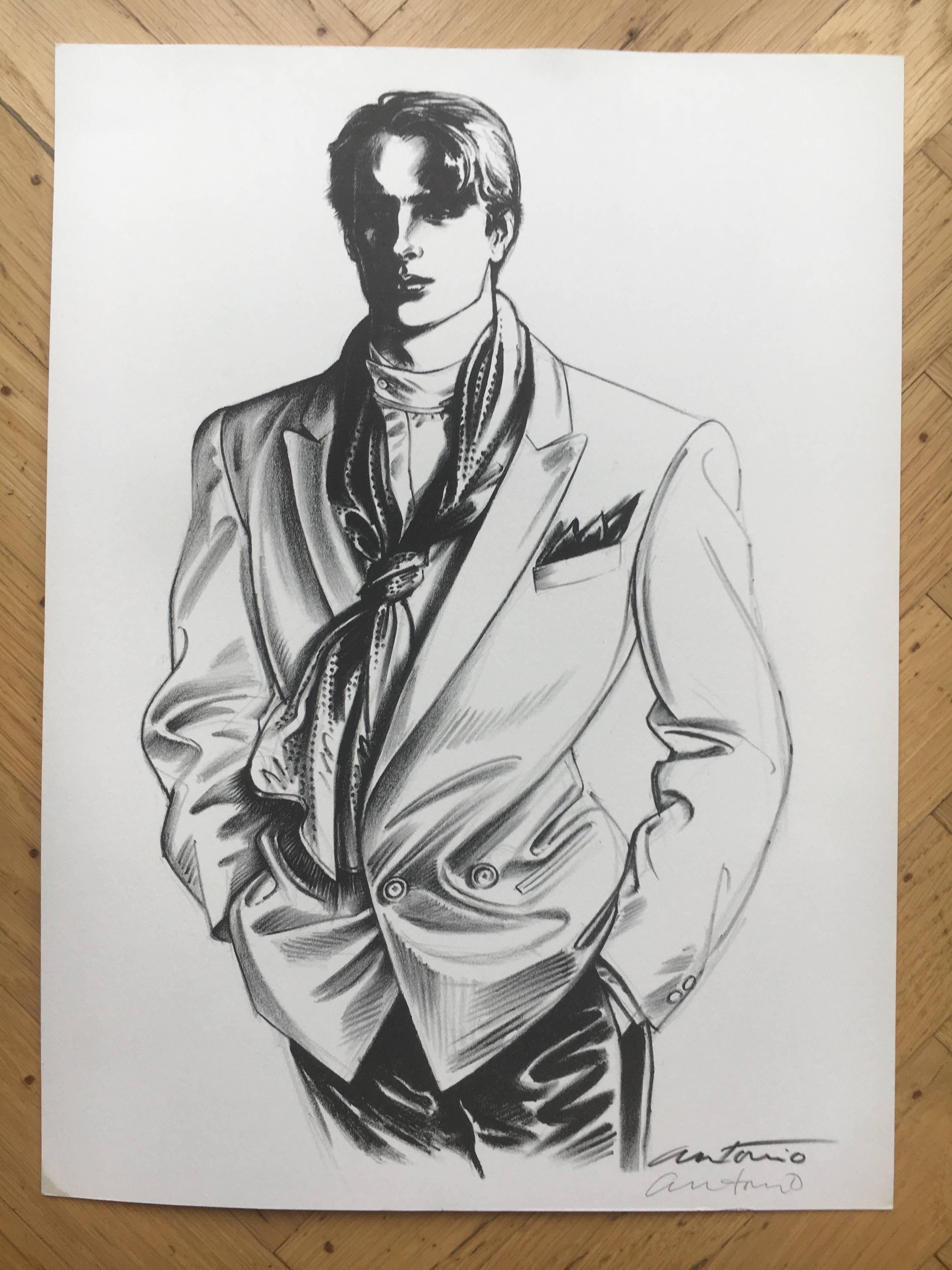 Antonio Lopez Coty Award 1979 Hand Signed Litho Young Man in Alexander Julian.

This is signed in the litho, and also hand signed by the artist underneath.

11" x 15"

Excellent condition 