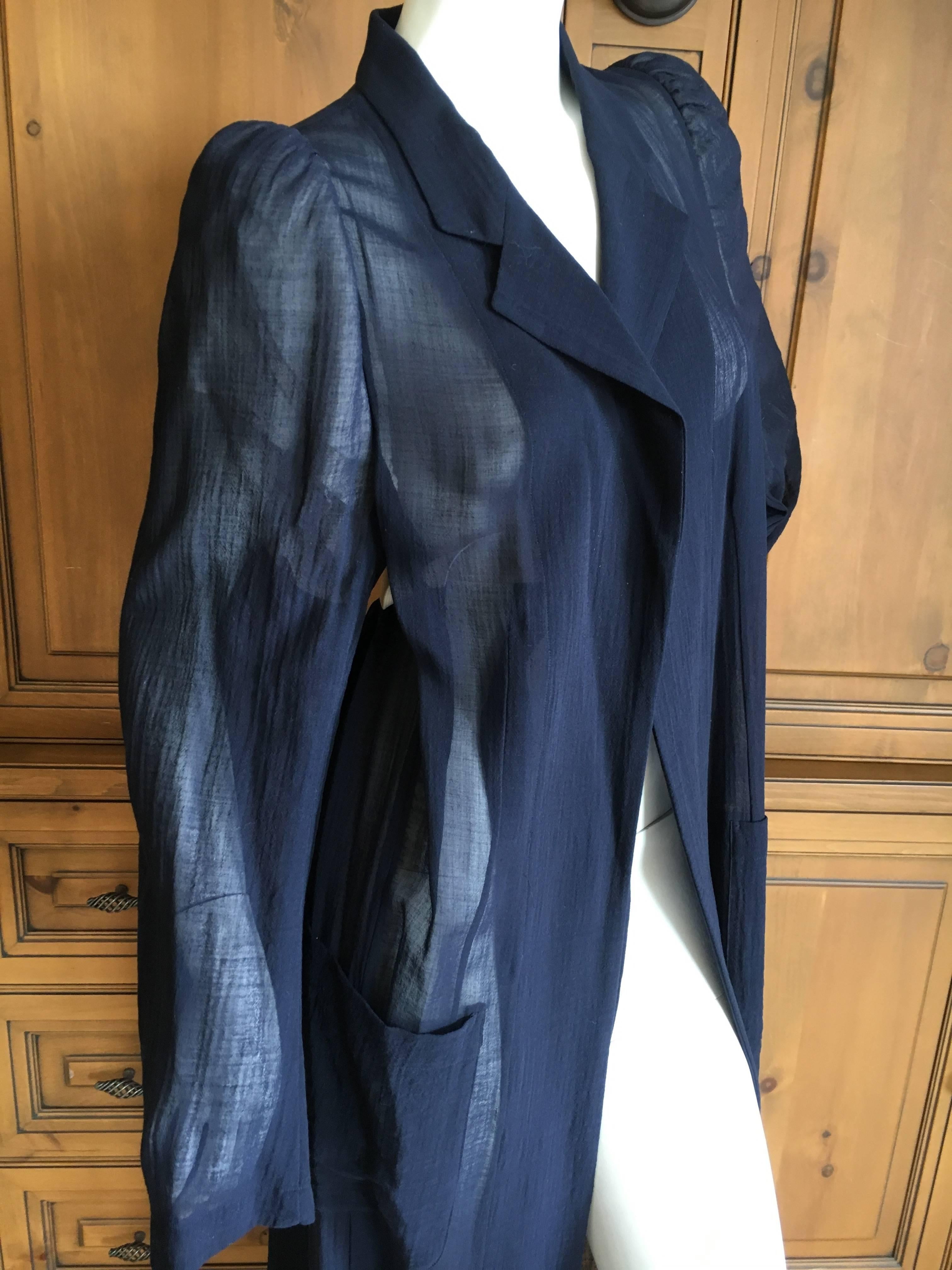 Comme des Garcons Sheer Full Length Coat 1993 In Excellent Condition For Sale In Cloverdale, CA