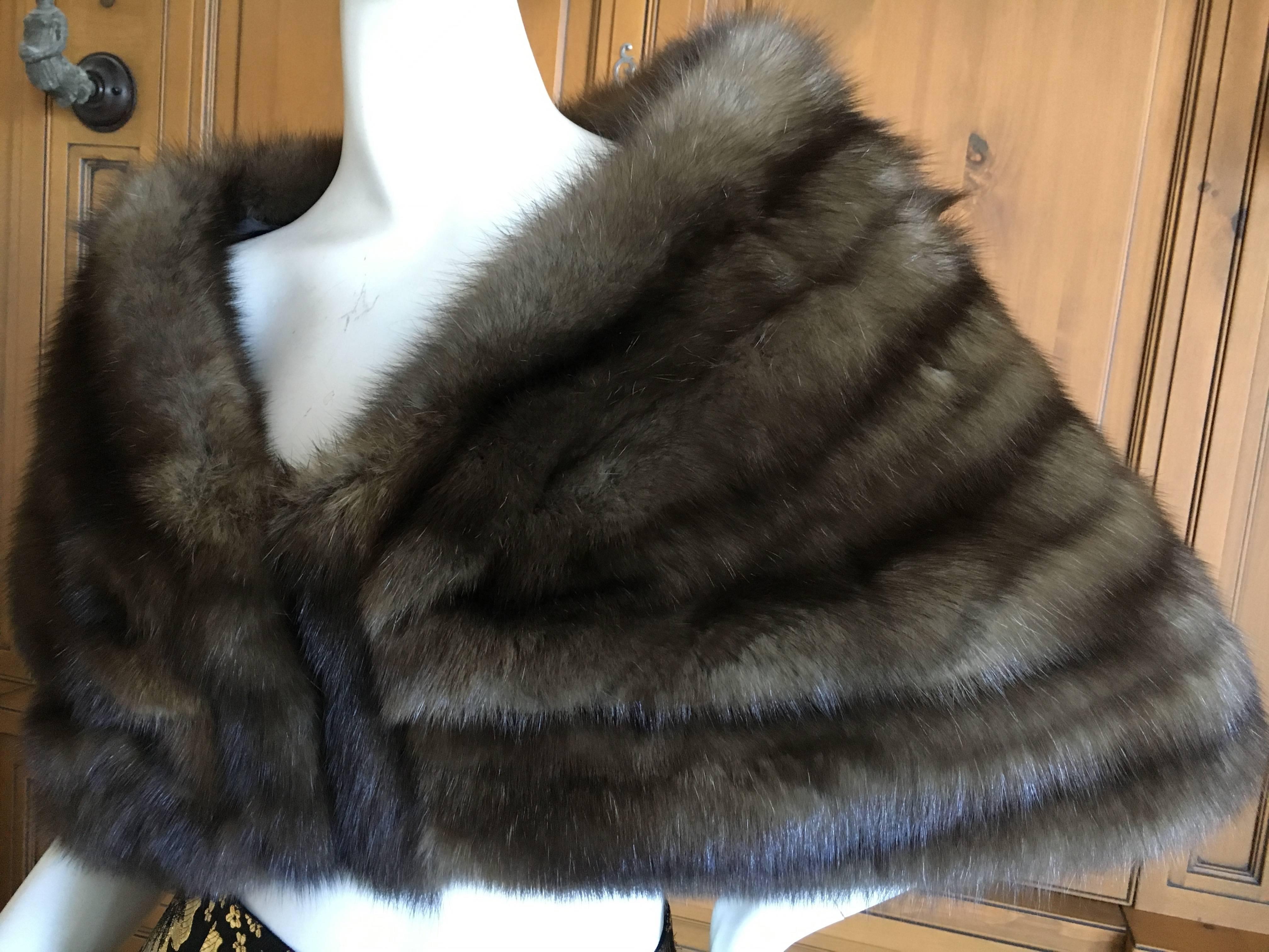 Neiman Marcus Luxurious Russian Barguzine Sable Stole In Good Condition For Sale In Cloverdale, CA