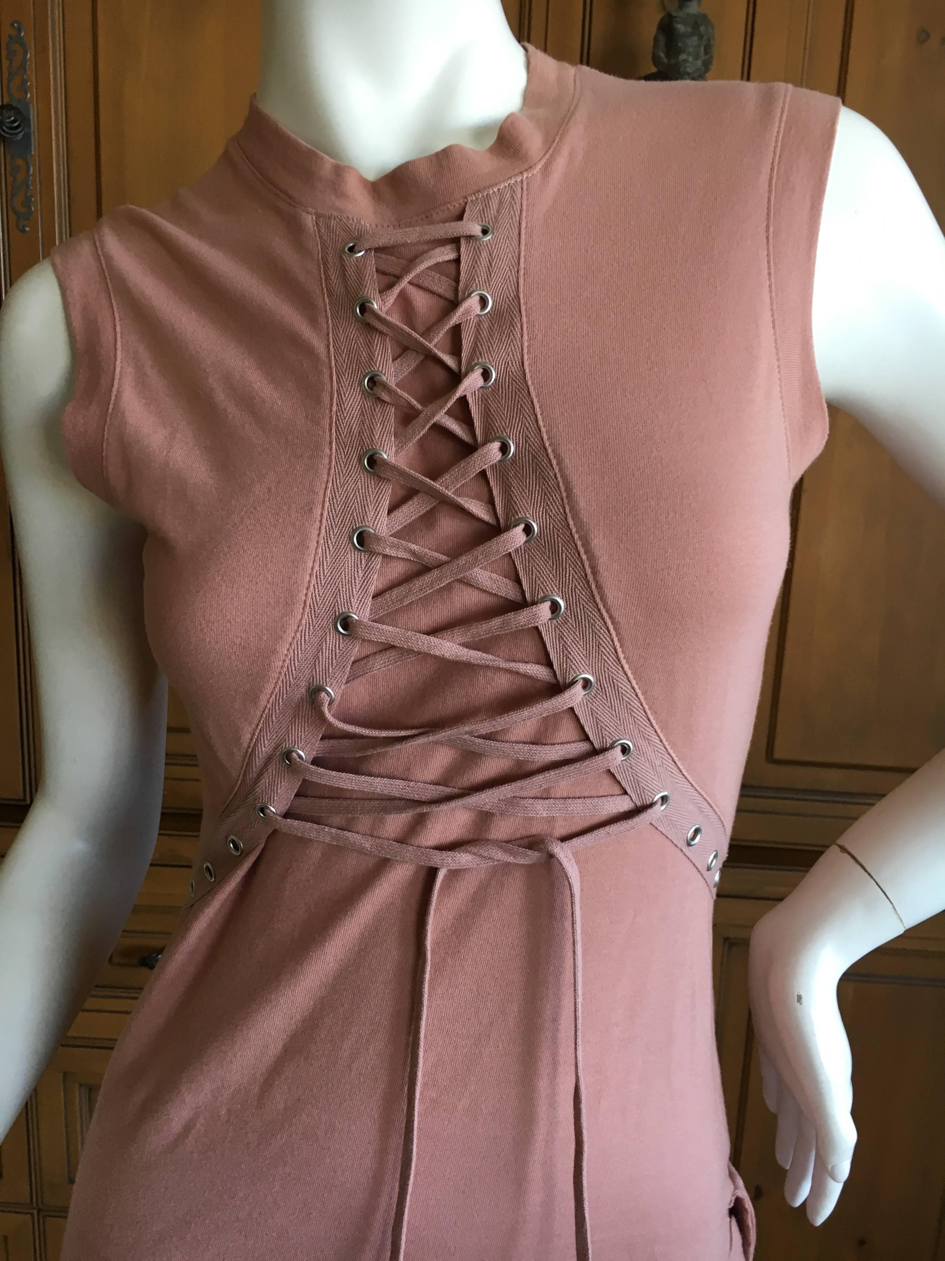 Christian Dior by John Galliano Rose Cotton Corset Lace Sleeveless Dress.
SIze 38