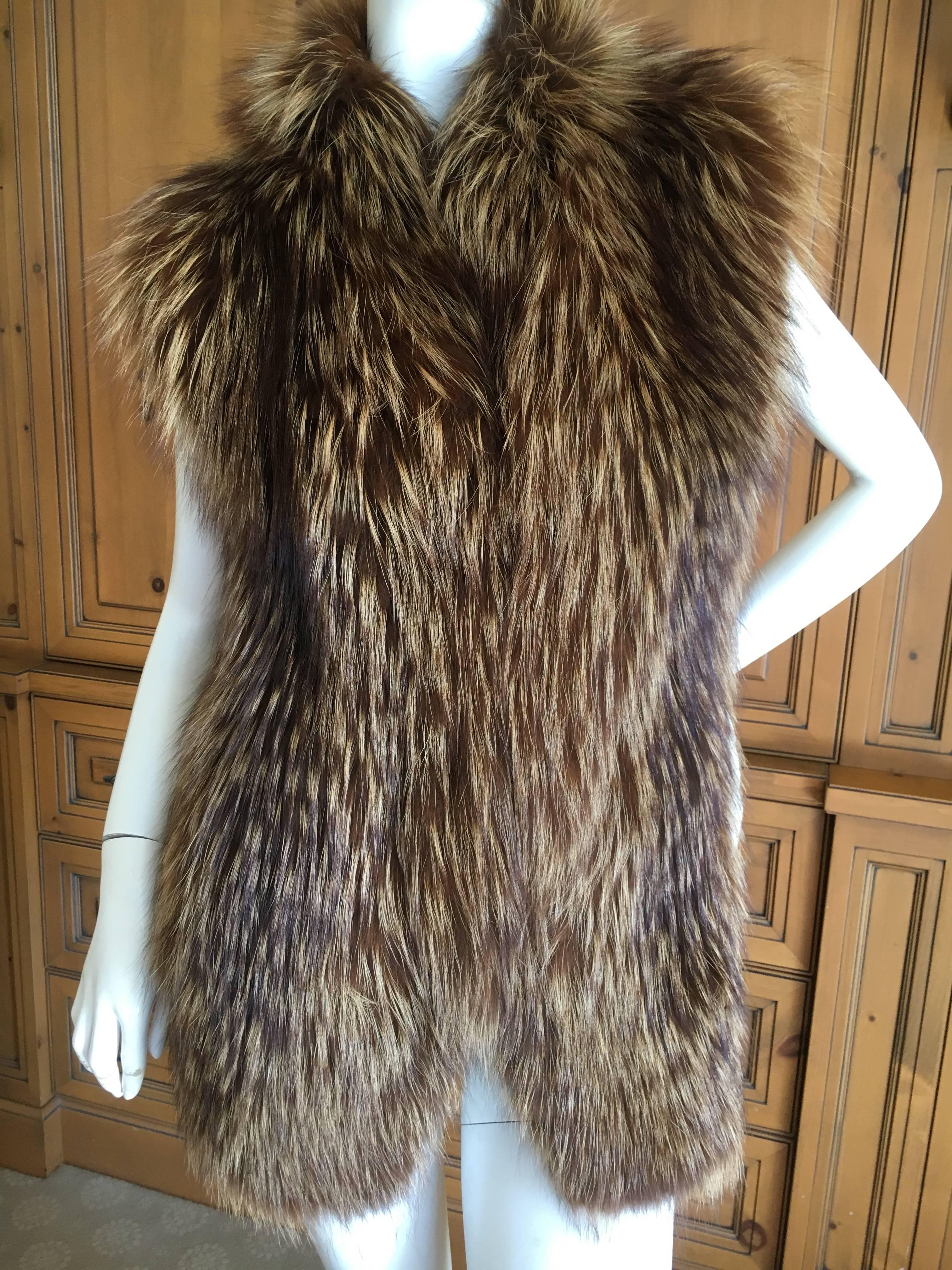 Gucci Fur Vest with Knit Back In Excellent Condition For Sale In Cloverdale, CA