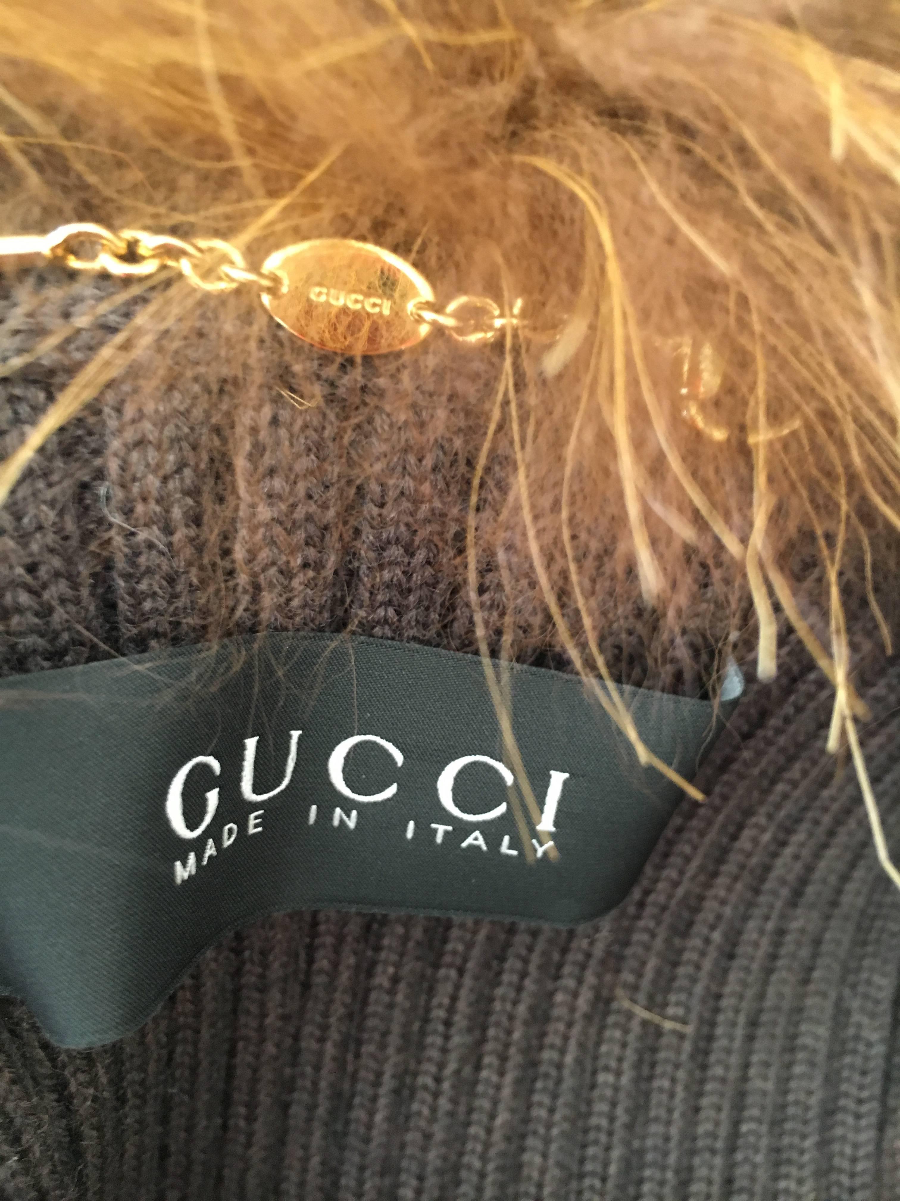 Women's or Men's Gucci Fur Vest with Knit Back For Sale