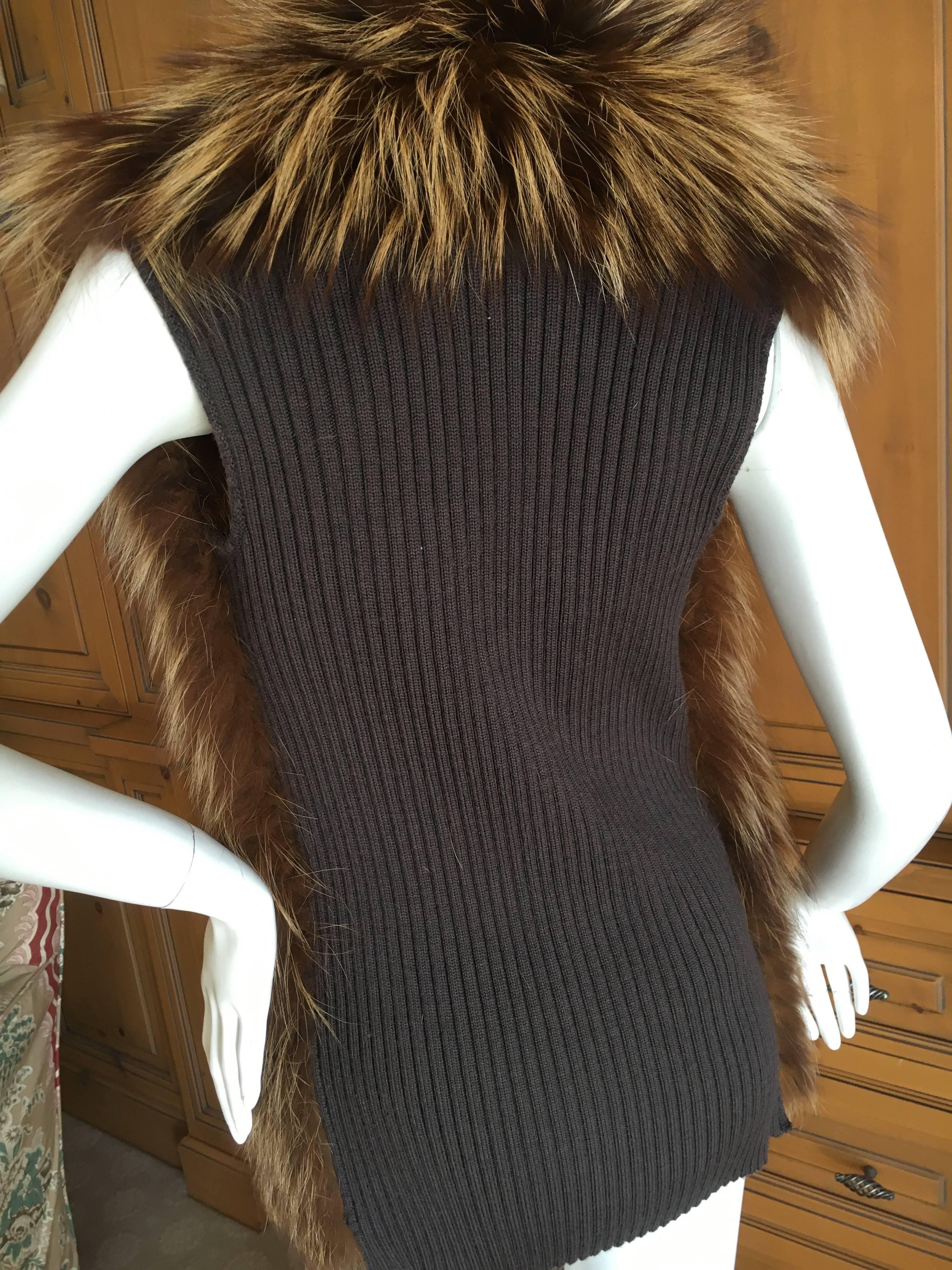 Gucci Fur Vest with Knit Back For Sale 4