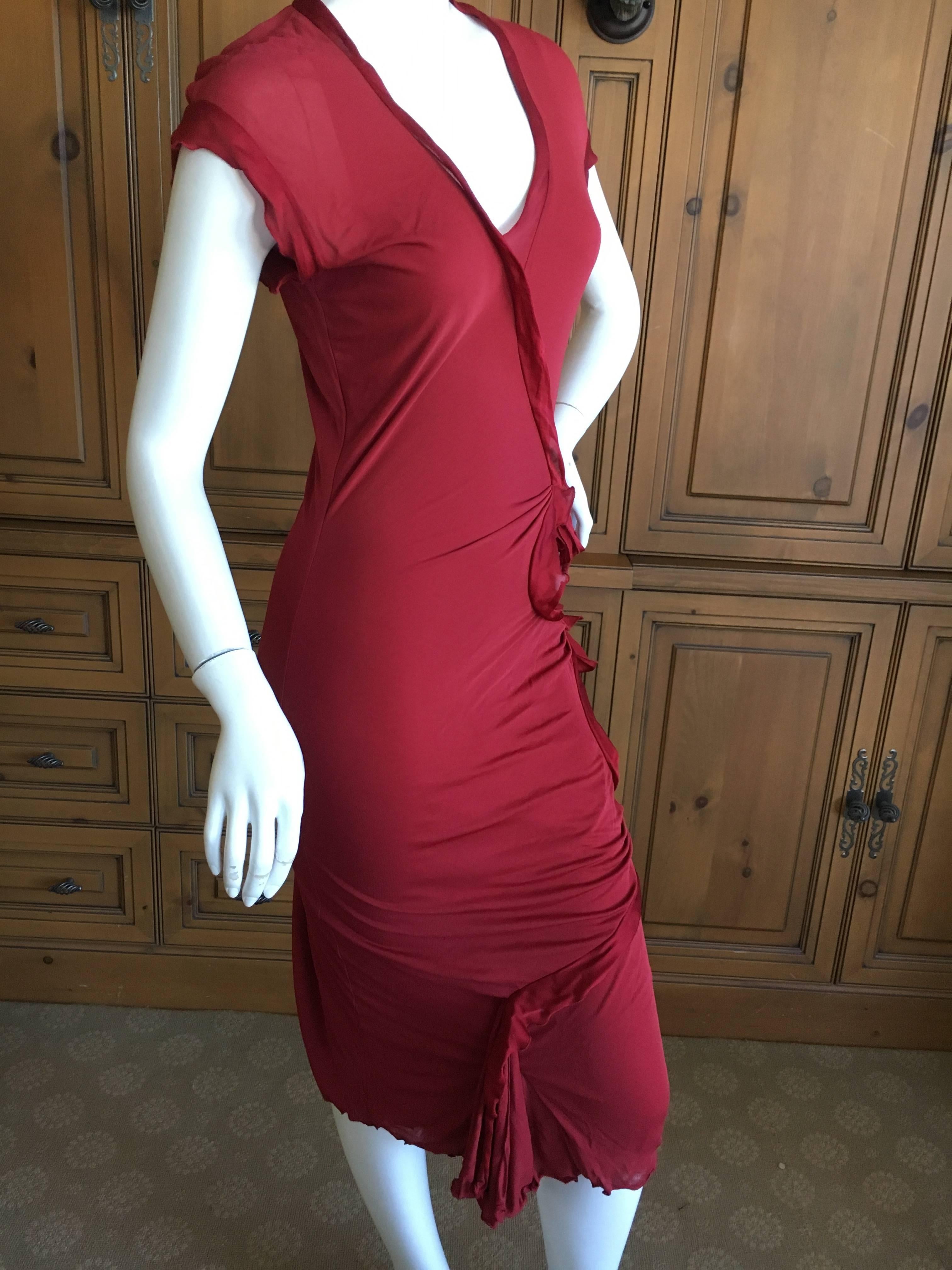 Women's Yves Saint Laurent  by Tom Ford Little Red Dress with Side Bows For Sale