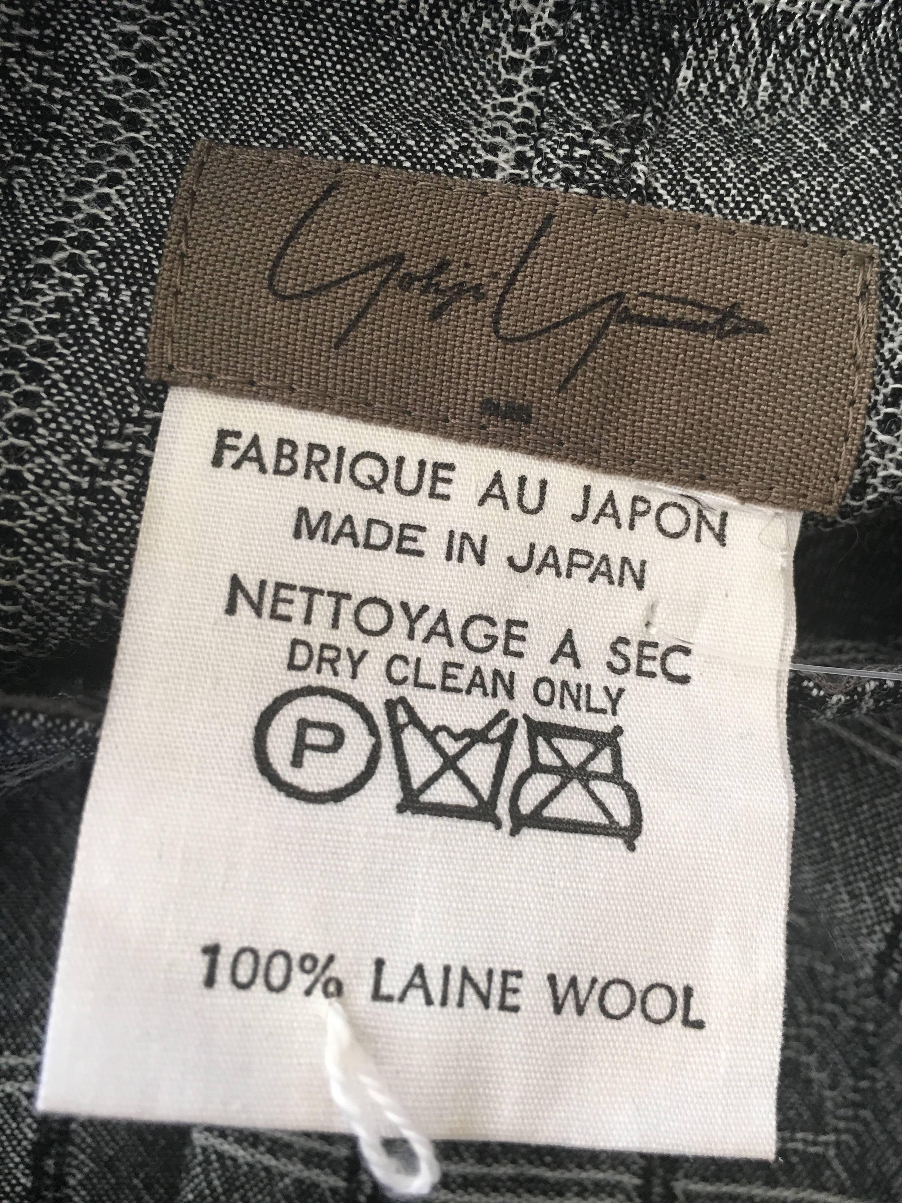Yohji Yamamoto Vintage Gray Plaid Shirt Dress with Sawtooth Pocket For Sale 5