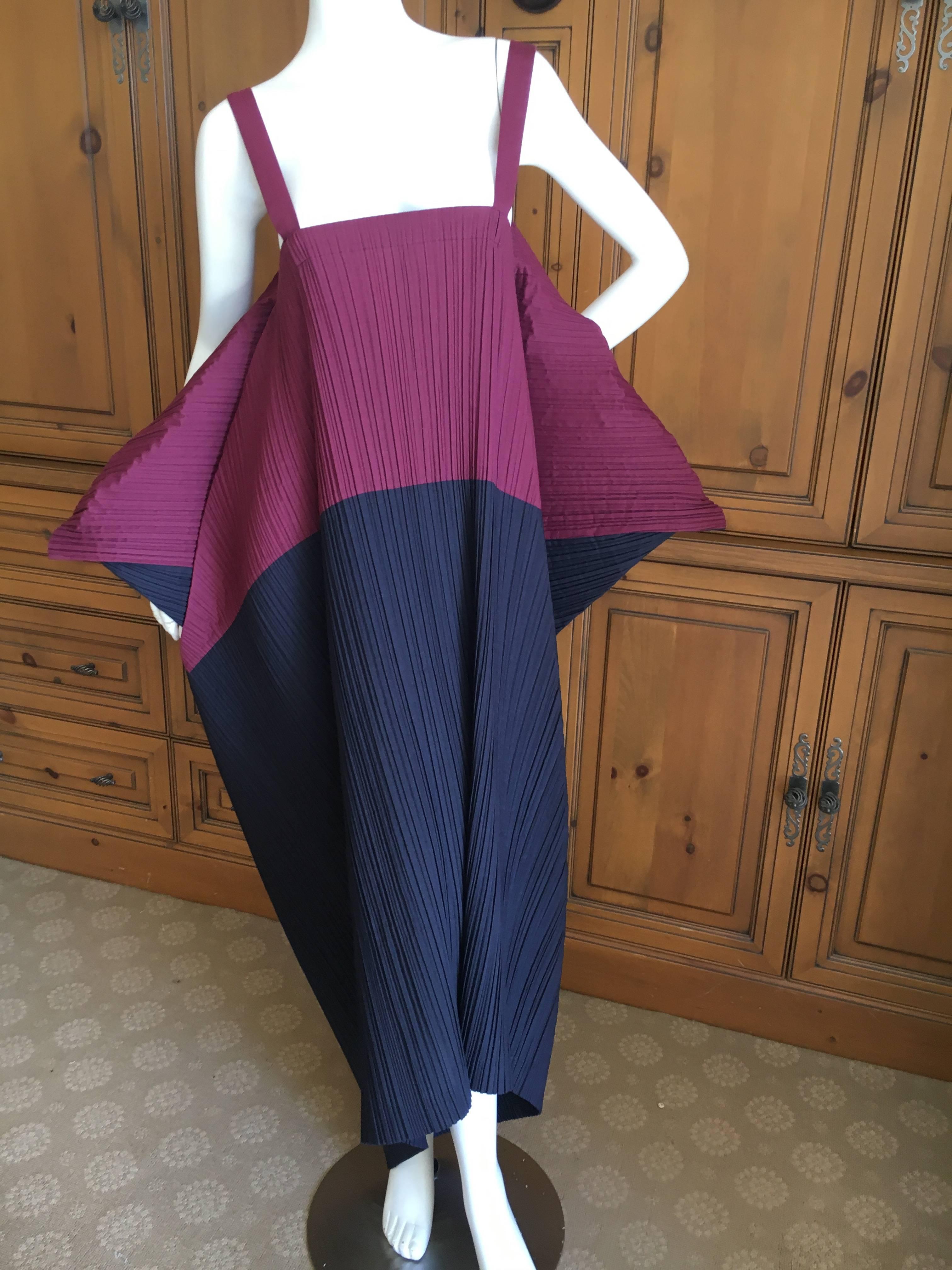 Issey Miyake for Bergdorf Goodman 1990 Colorblock Pleated Bubble Dress In Excellent Condition For Sale In Cloverdale, CA