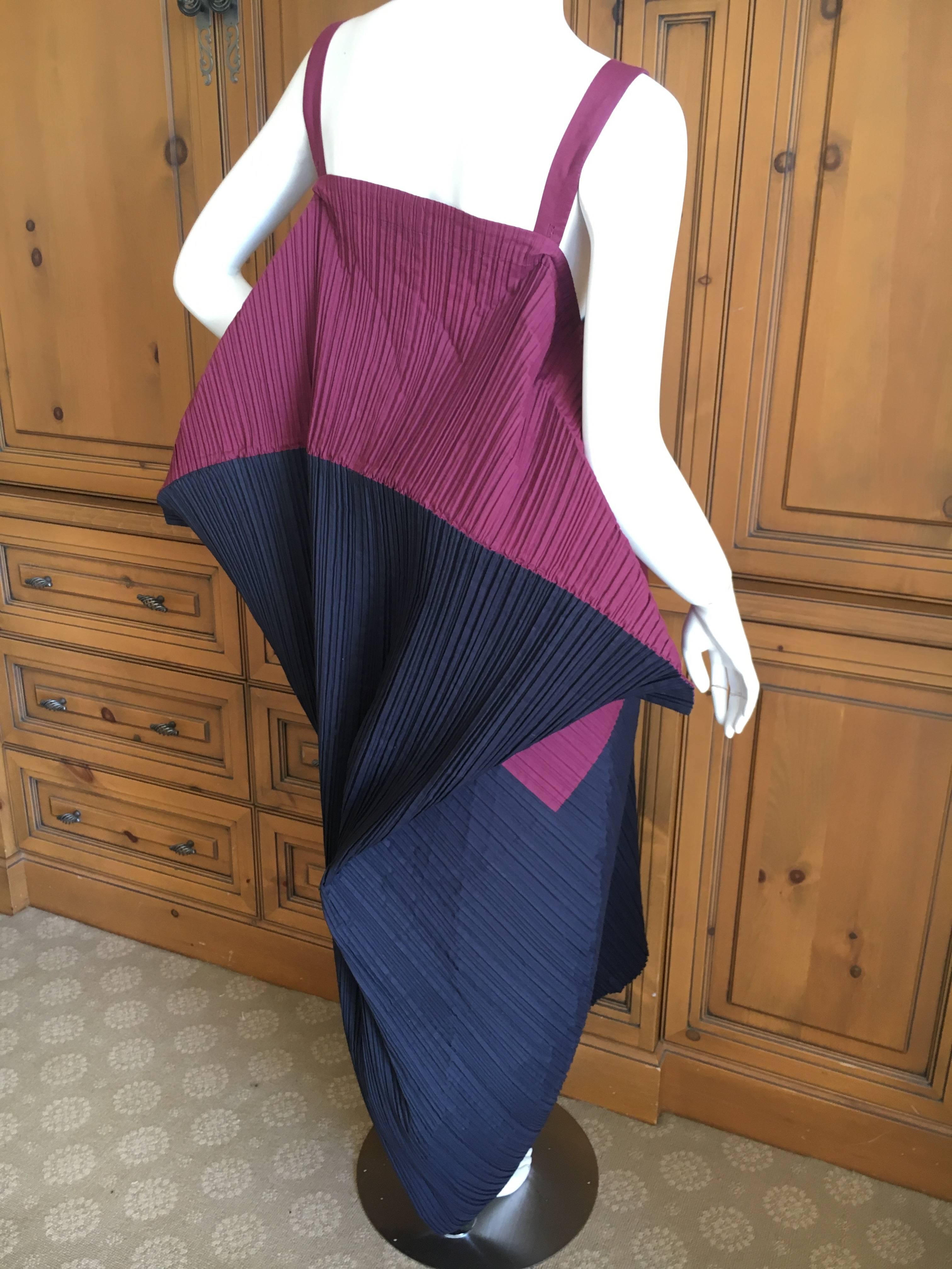 Issey Miyake for Bergdorf Goodman 1990 Colorblock Pleated Bubble Dress For Sale 2