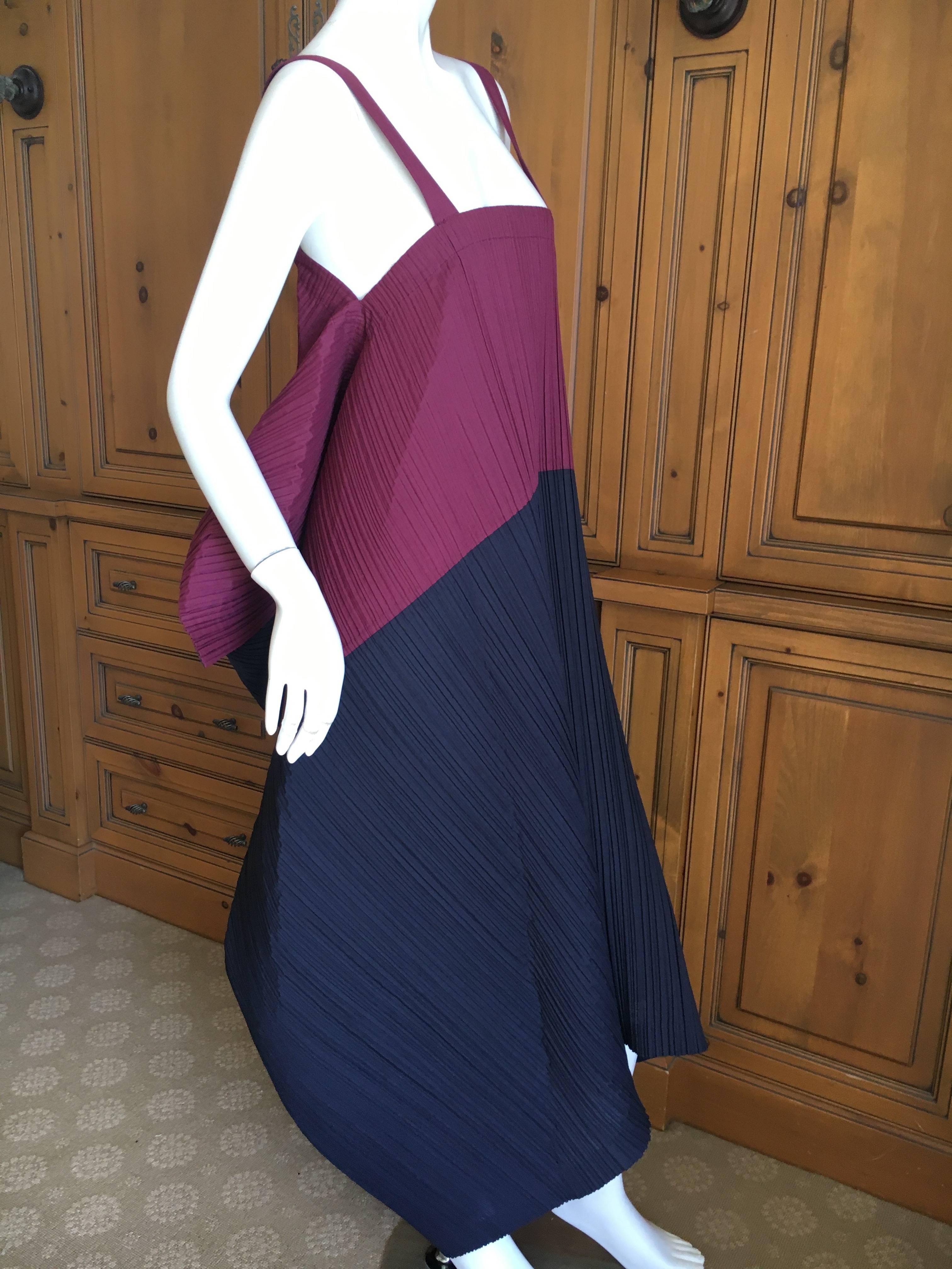 Issey Miyake for Bergdorf Goodman 1990 Colorblock Pleated Bubble Dress For Sale 3