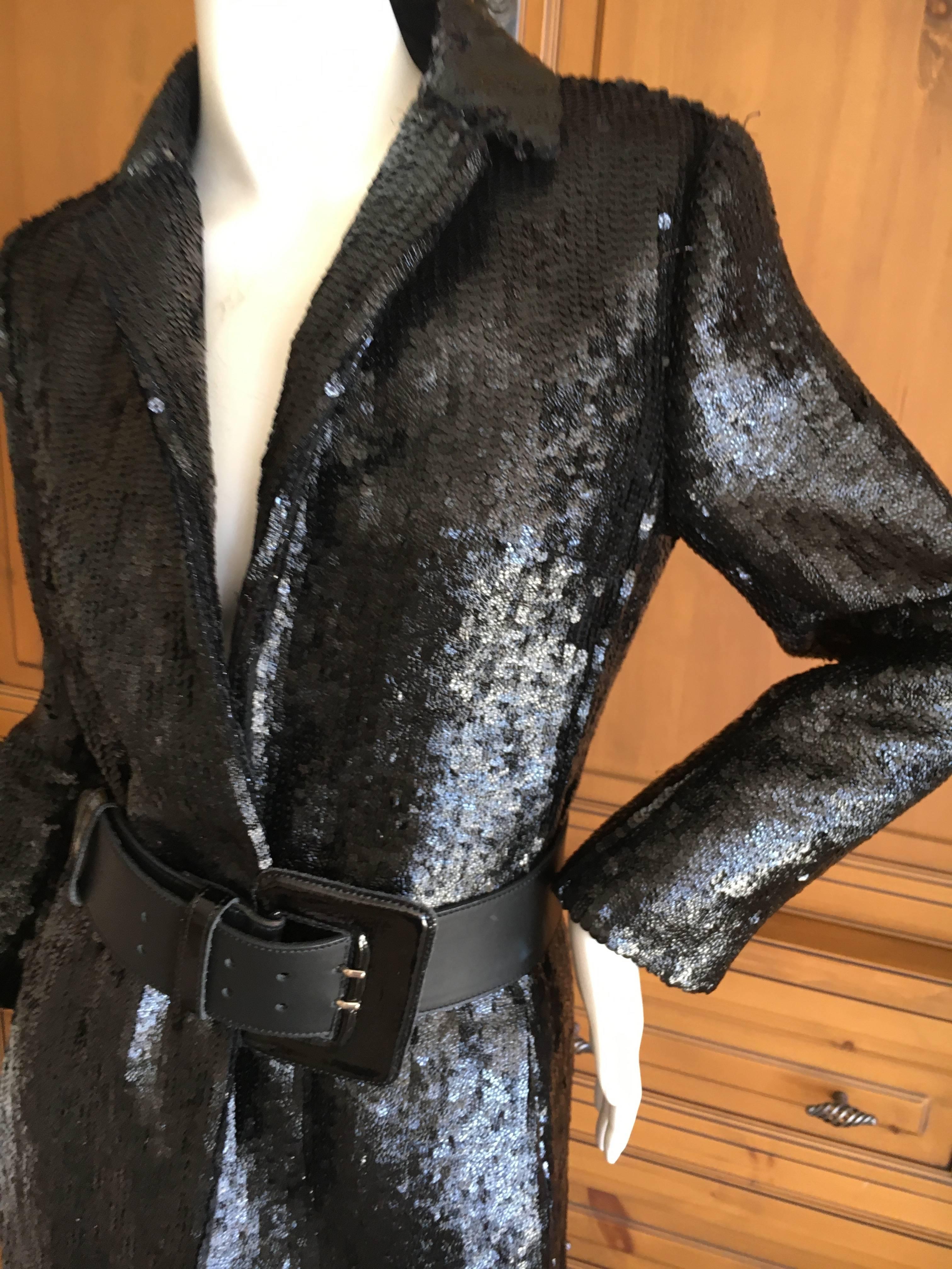Richard Tyler Couture Vintage Black Sequin Evening Coat 1