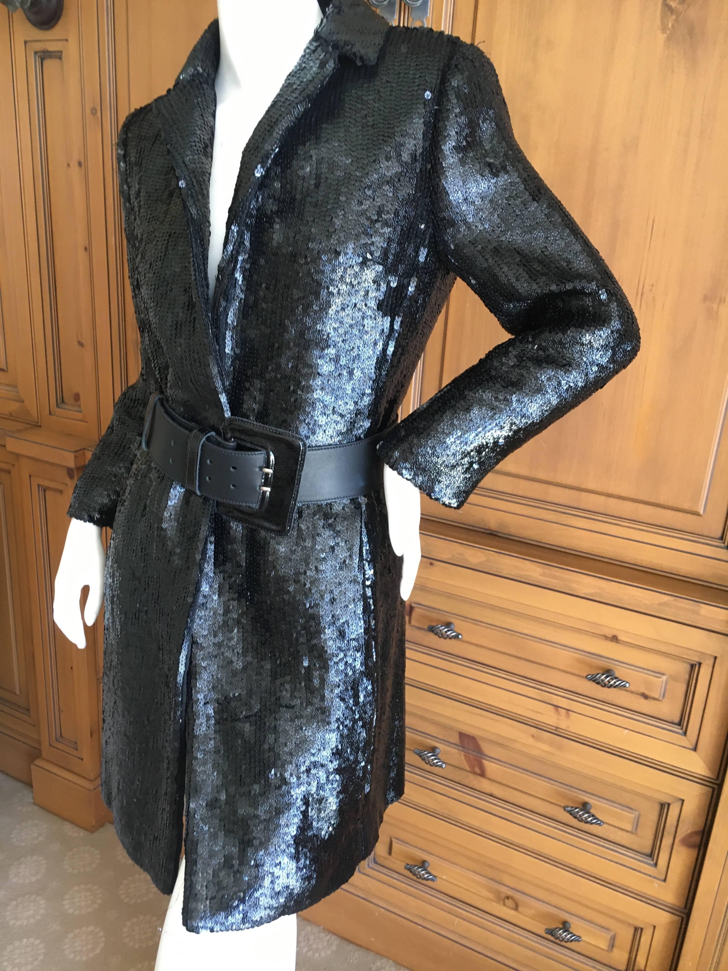 Richard Tyler Couture Vintage Black Sequin Evening Coat 2