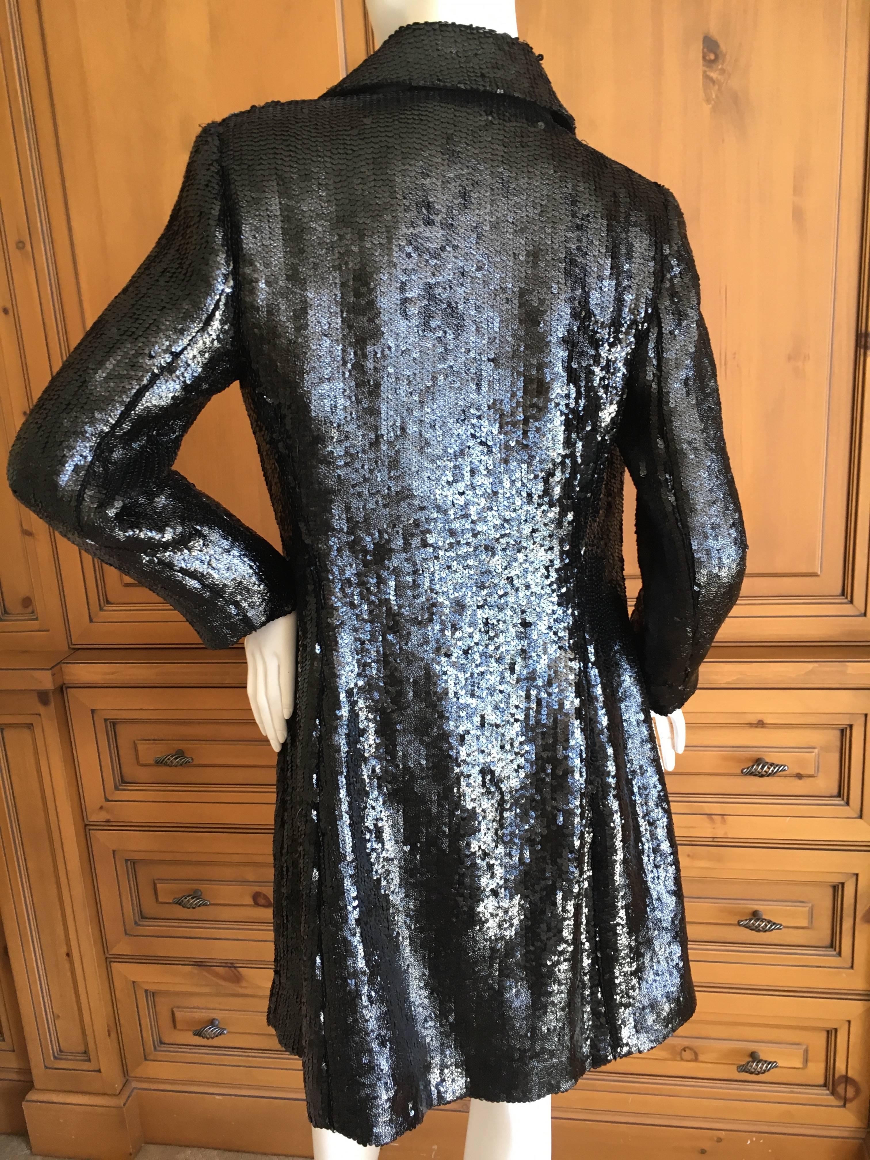 Richard Tyler Couture Vintage Black Sequin Evening Coat 3