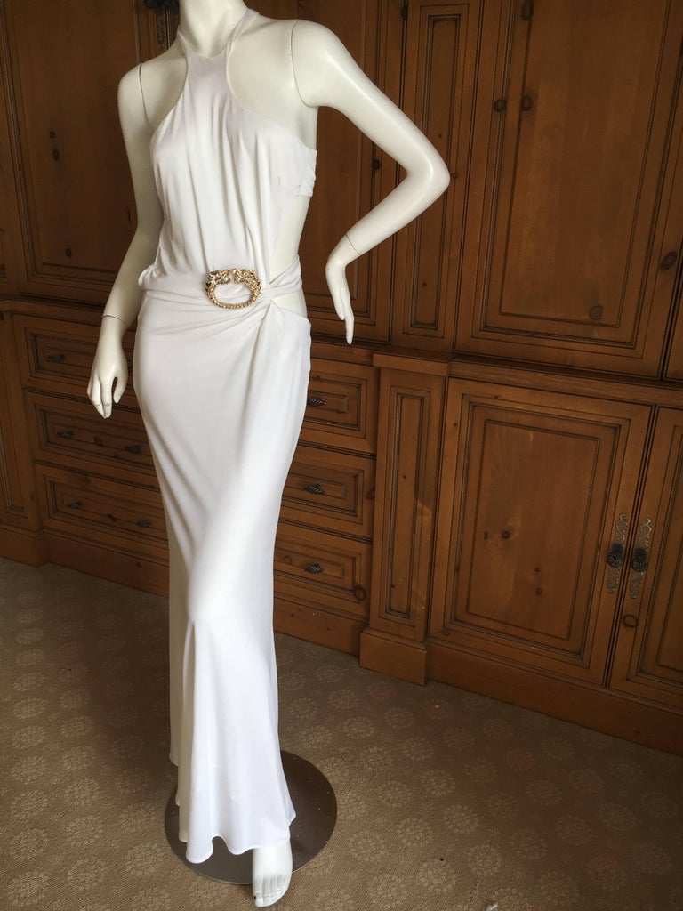 Gucci by Tom Ford 2004 Ad Campaign White Halter Dress with Jewel Dragon at  1stDibs