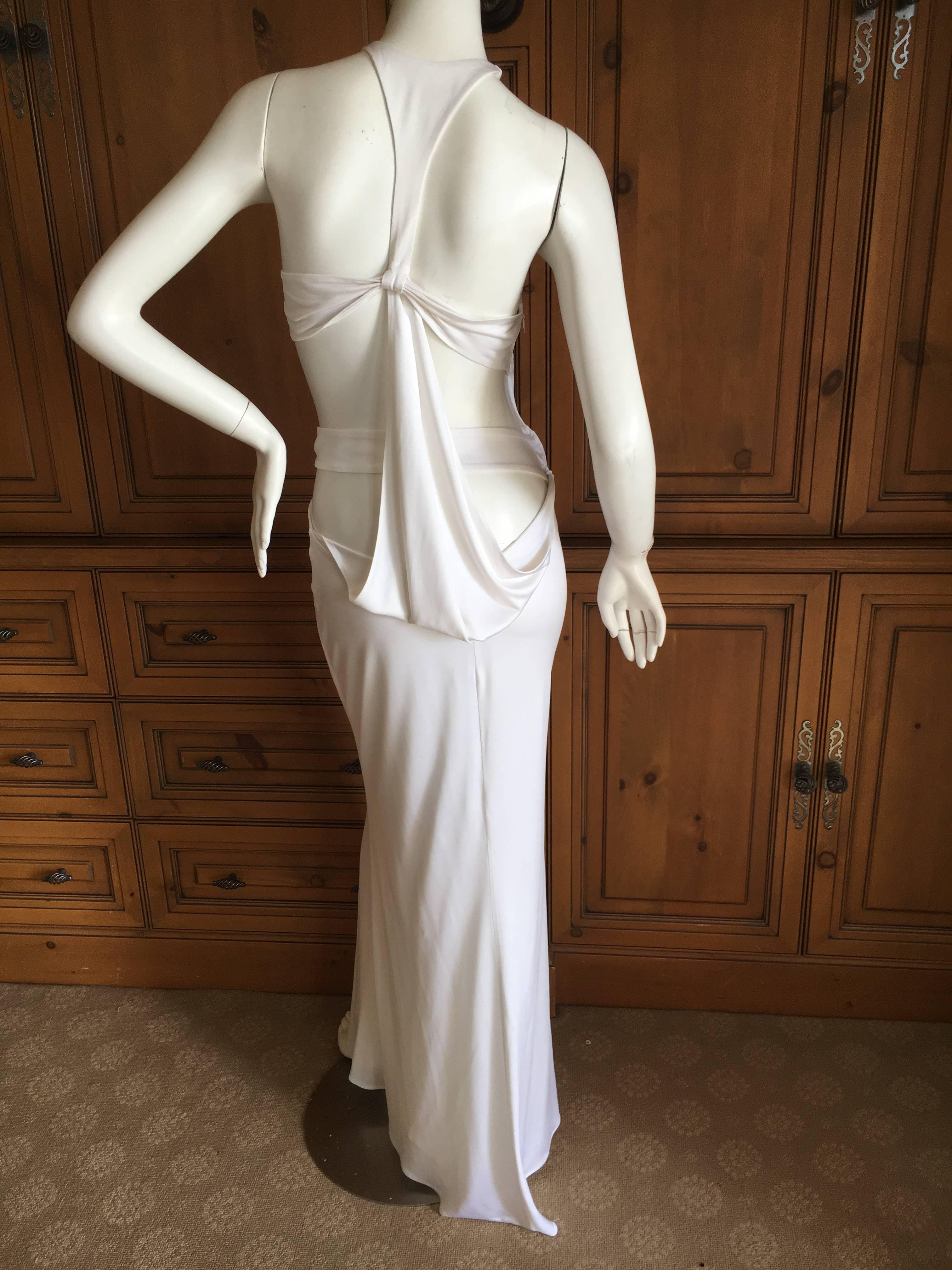 Women's Gucci by Tom Ford 2004  Ad Campaign White Halter Dress with Jewel Dragon