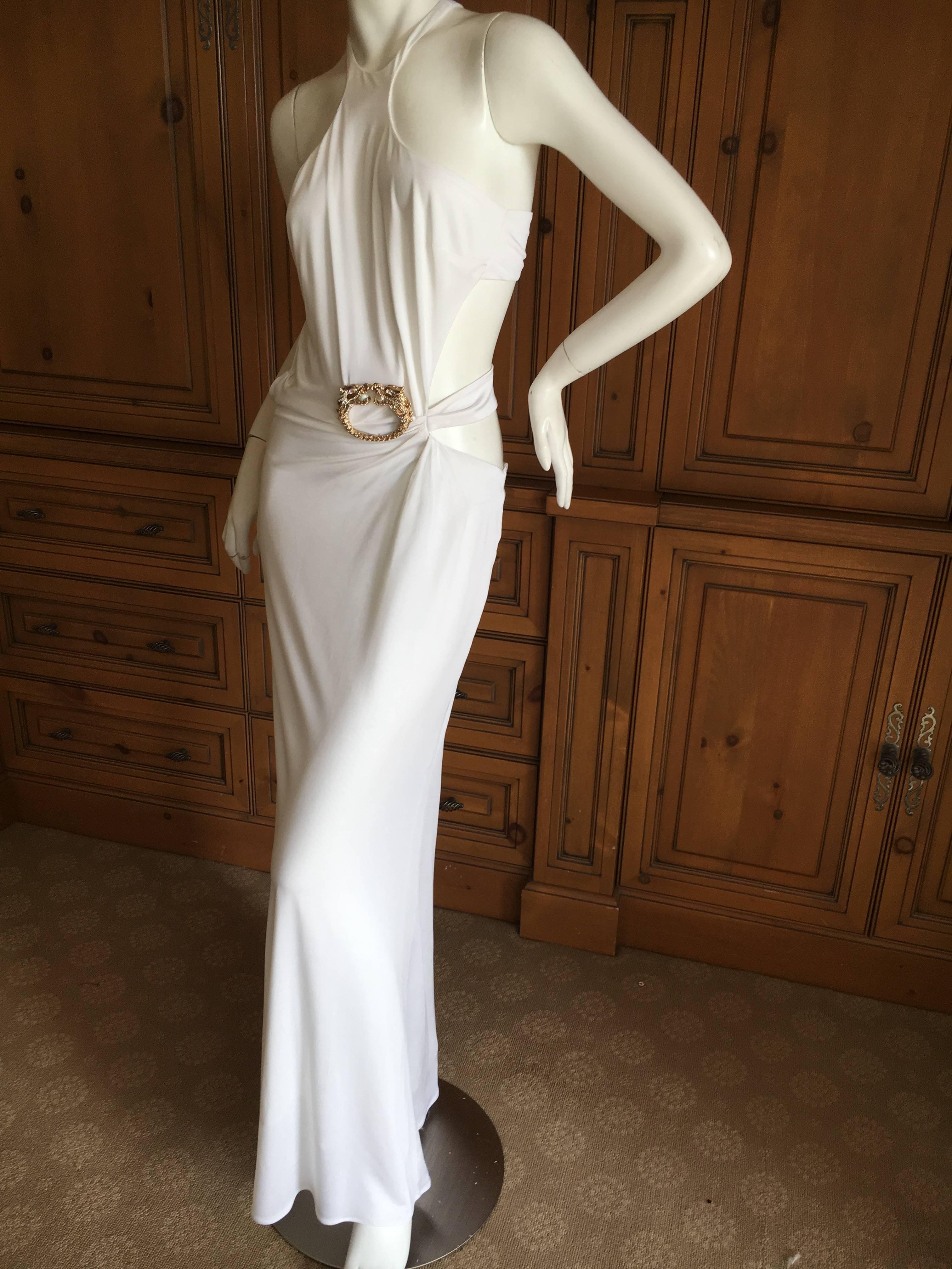 Gucci by Tom Ford 2004  Ad Campaign White Halter Dress with Jewel Dragon 1