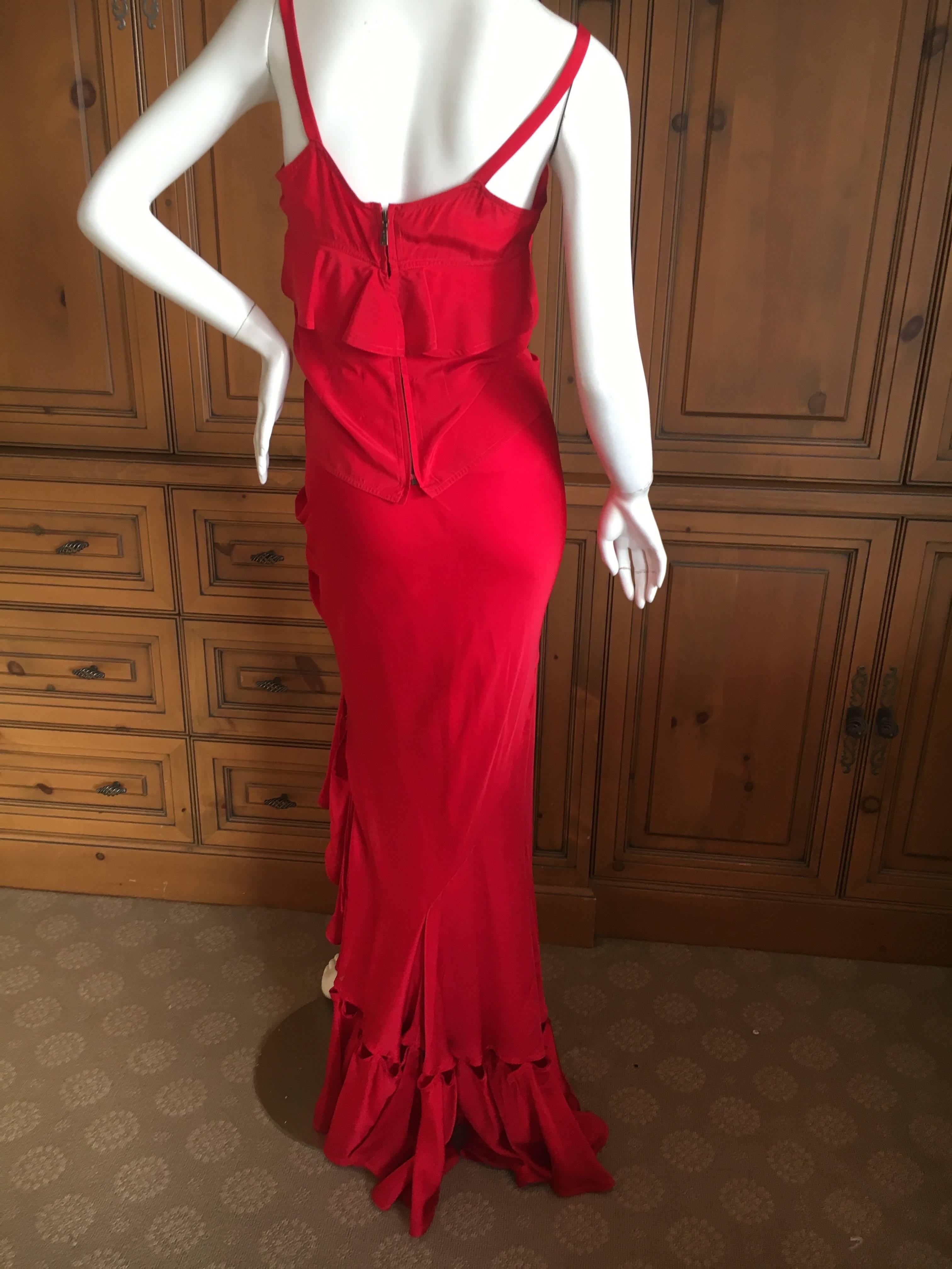Women's Yves Saint Laurent by Tom Ford Fall 2003 Red Two Piece Evening Dress