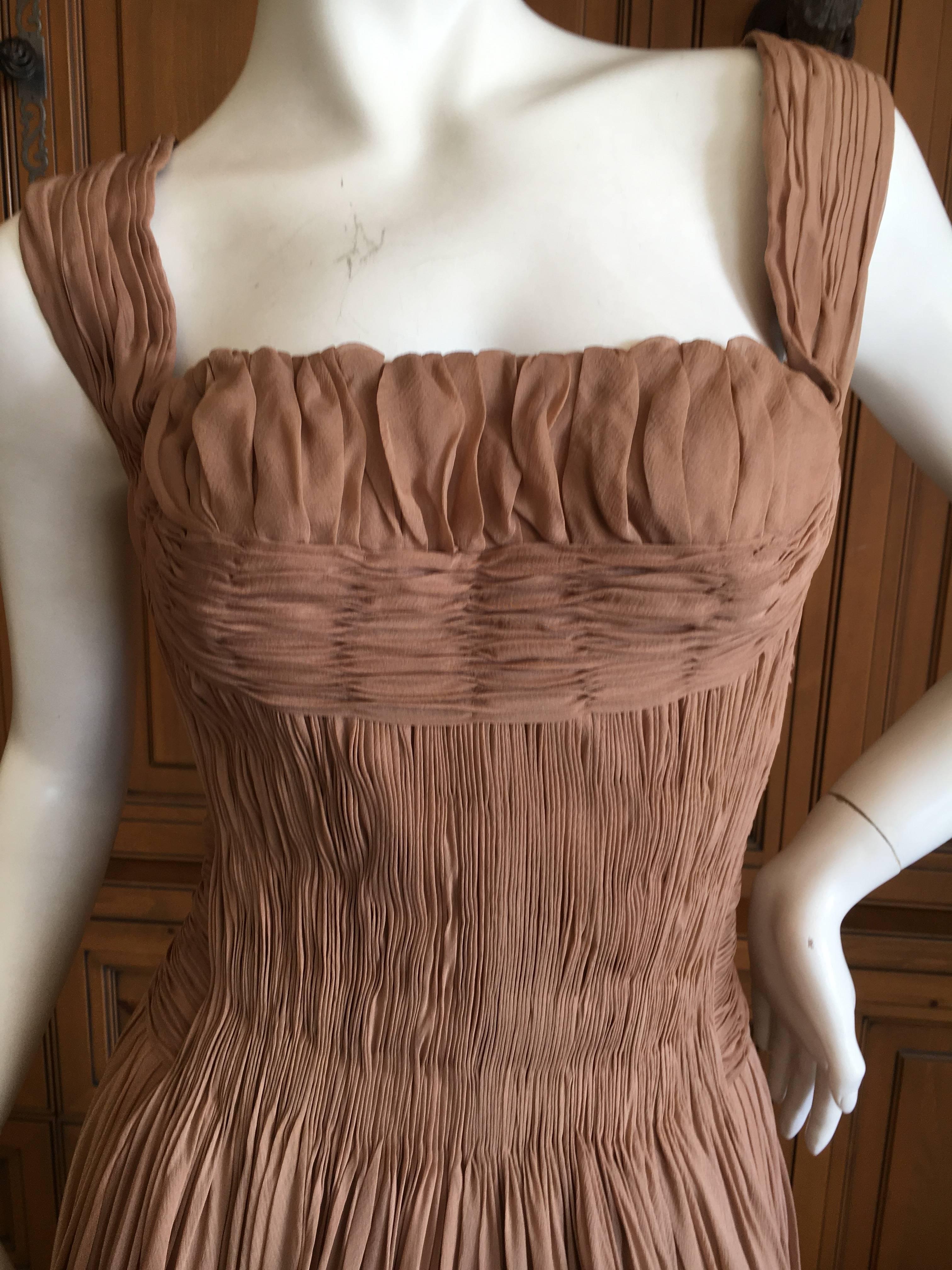 Carven Paris Haute Couture 1949 Pin Tuck Pleated Evening Dress In Excellent Condition For Sale In Cloverdale, CA