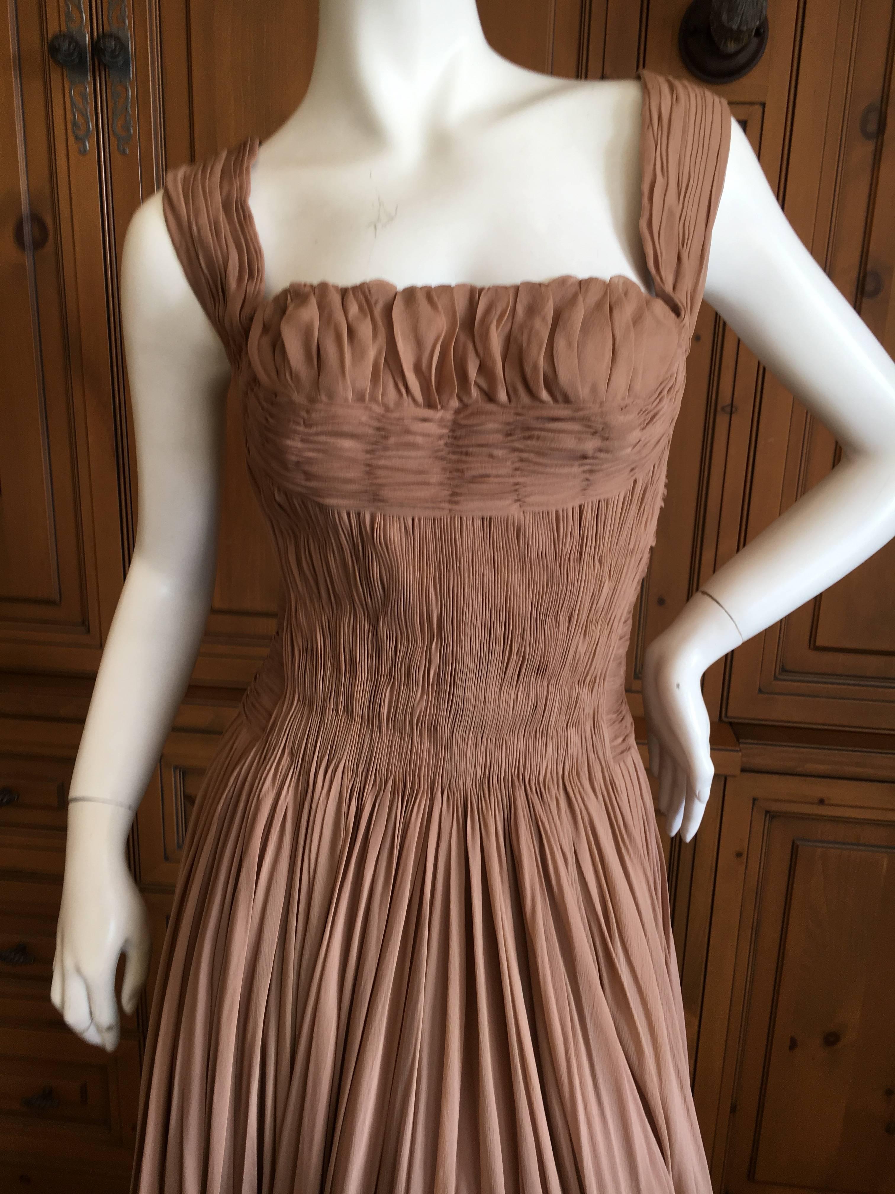 Women's Carven Paris Haute Couture 1949 Pin Tuck Pleated Evening Dress For Sale