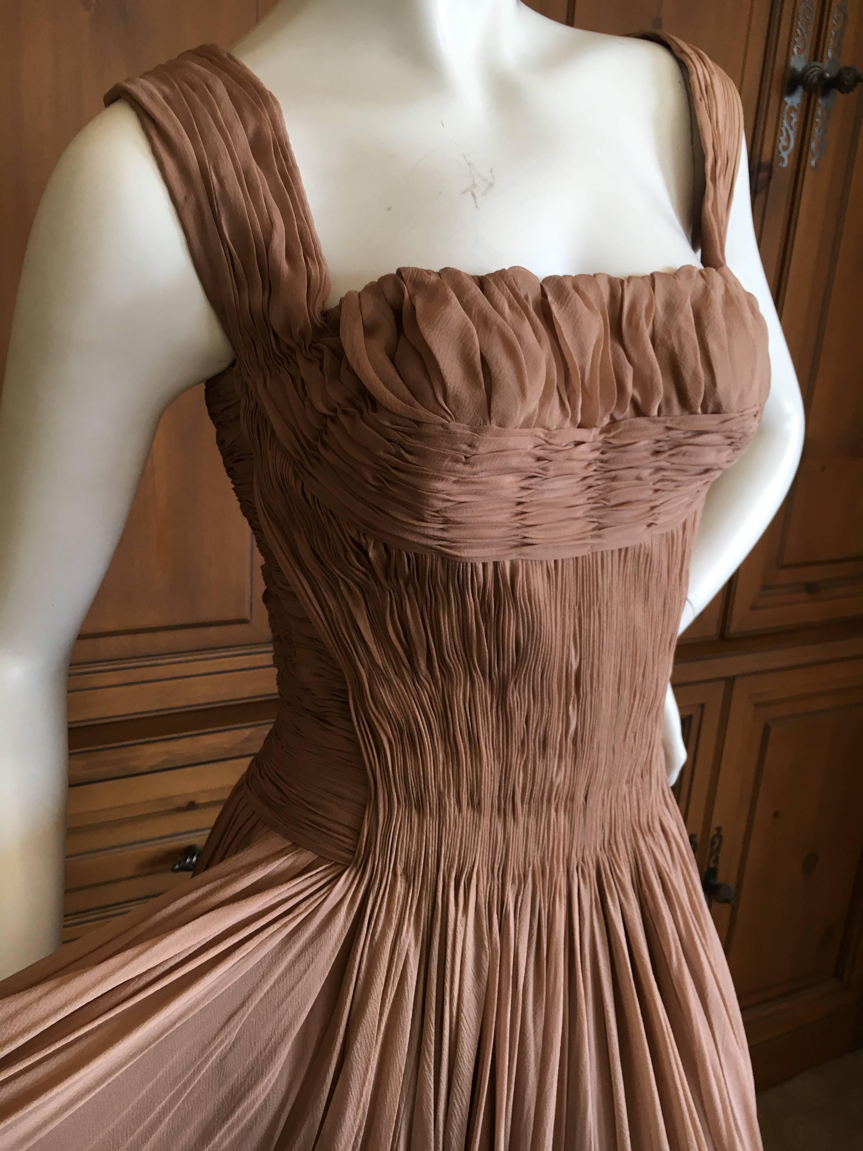 Carven Paris Haute Couture 1949 Pin Tuck Pleated Evening Dress For Sale 3