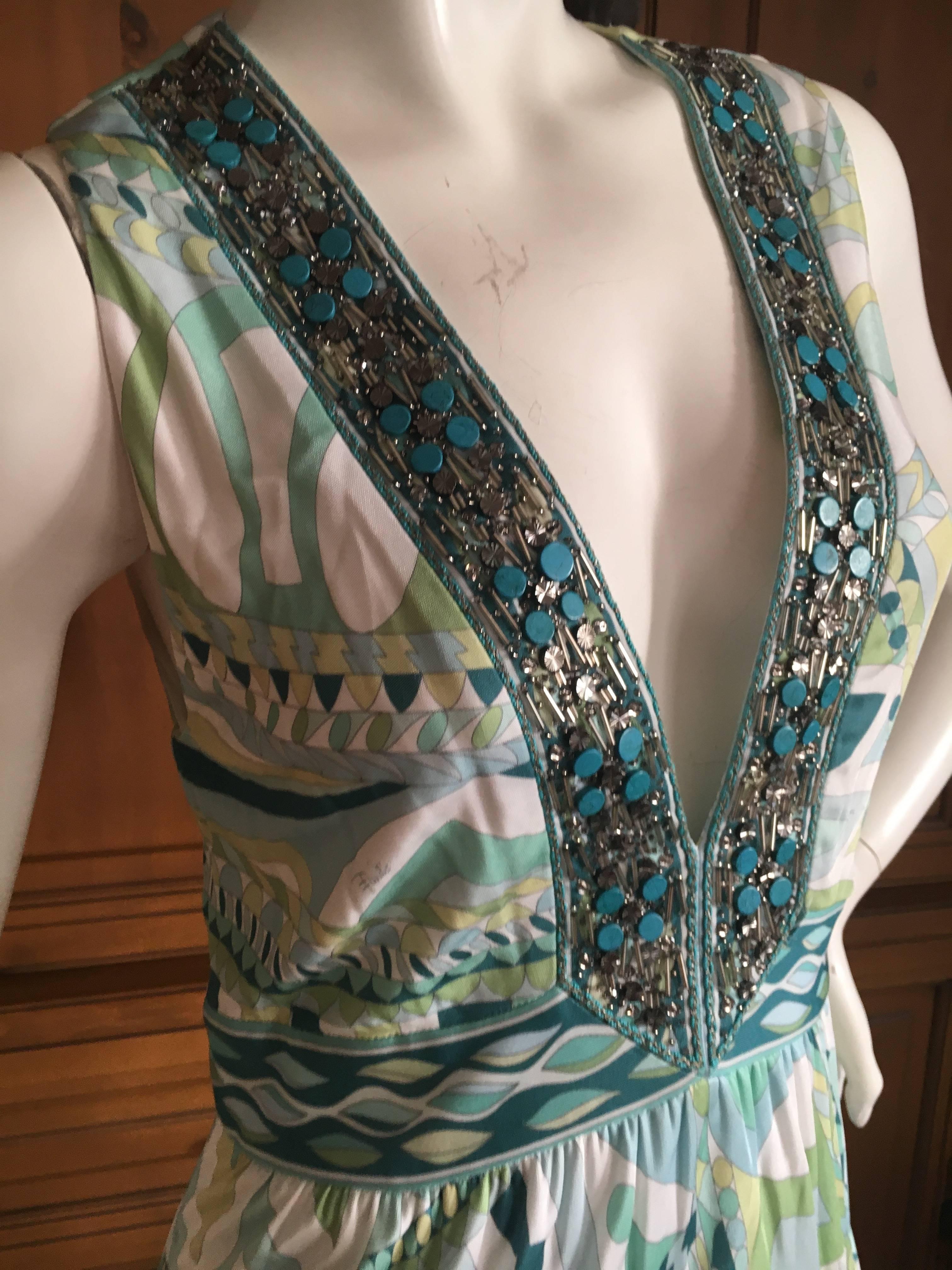 Emilio Pucci Bead Embellished Maxi Dress New with Tags In New Condition In Cloverdale, CA