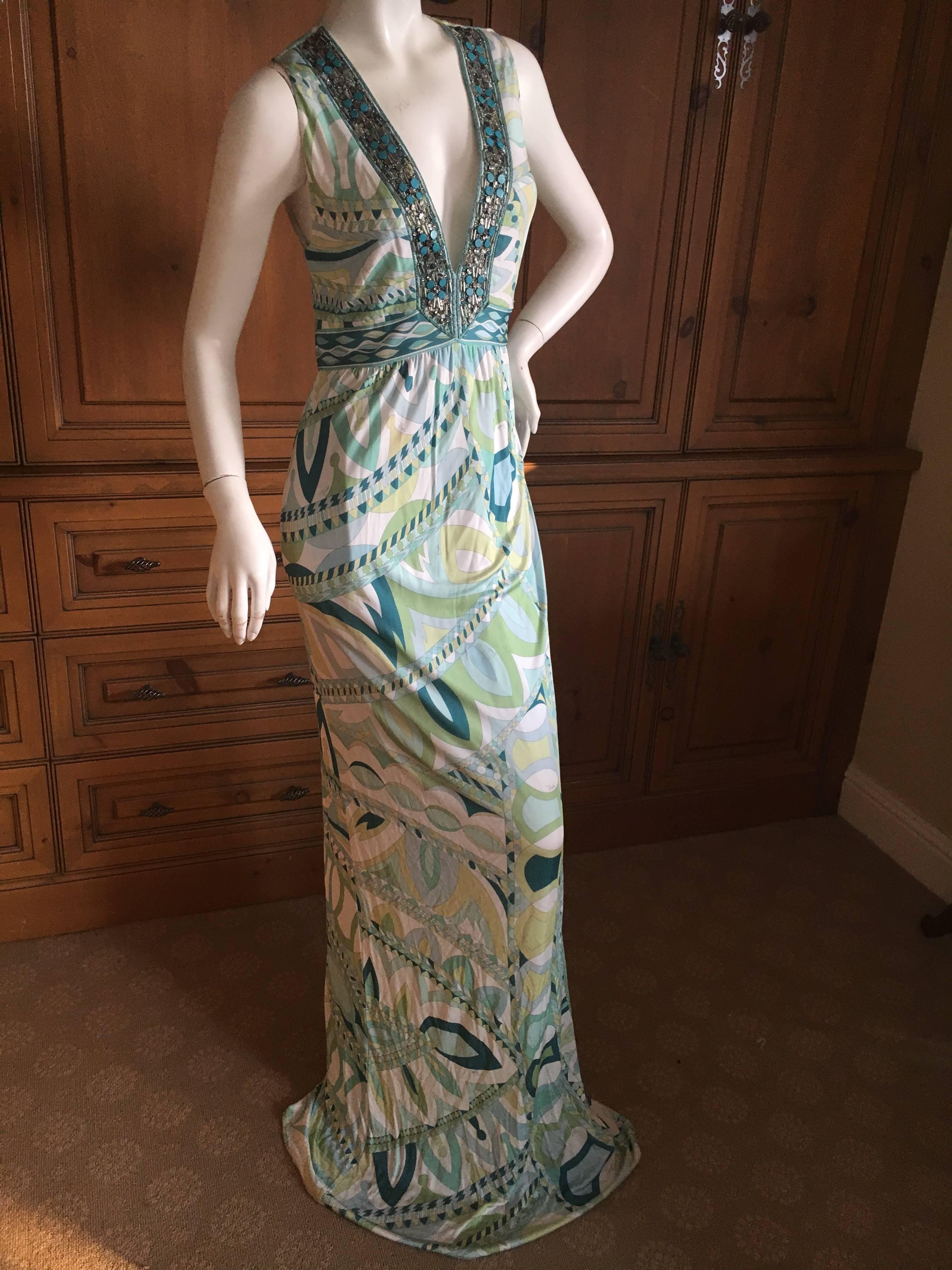 Emilio Pucci Bead Embellished Maxi Dress New with Tags 1