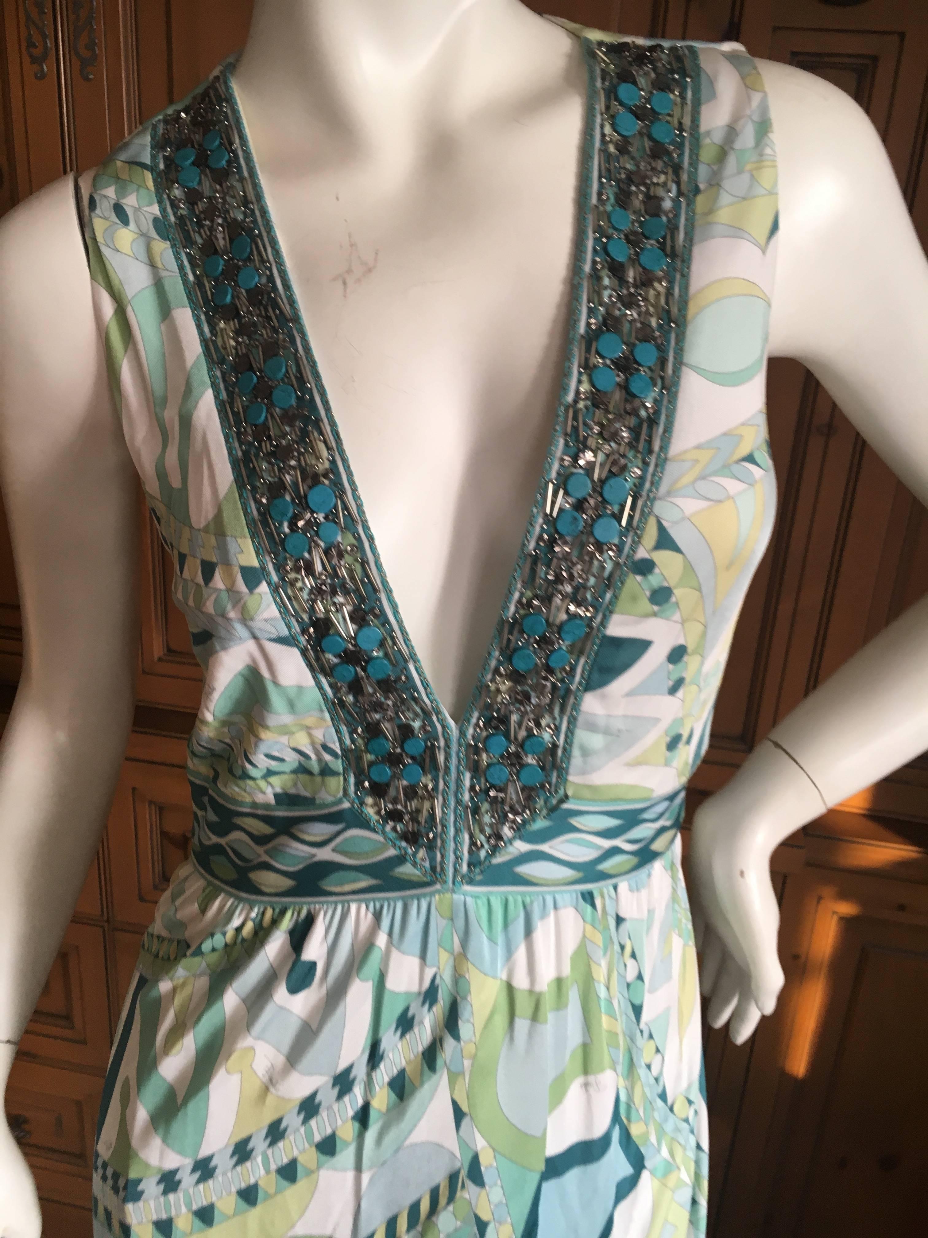 Emilio Pucci Bead Embellished Maxi Dress New with Tags 2
