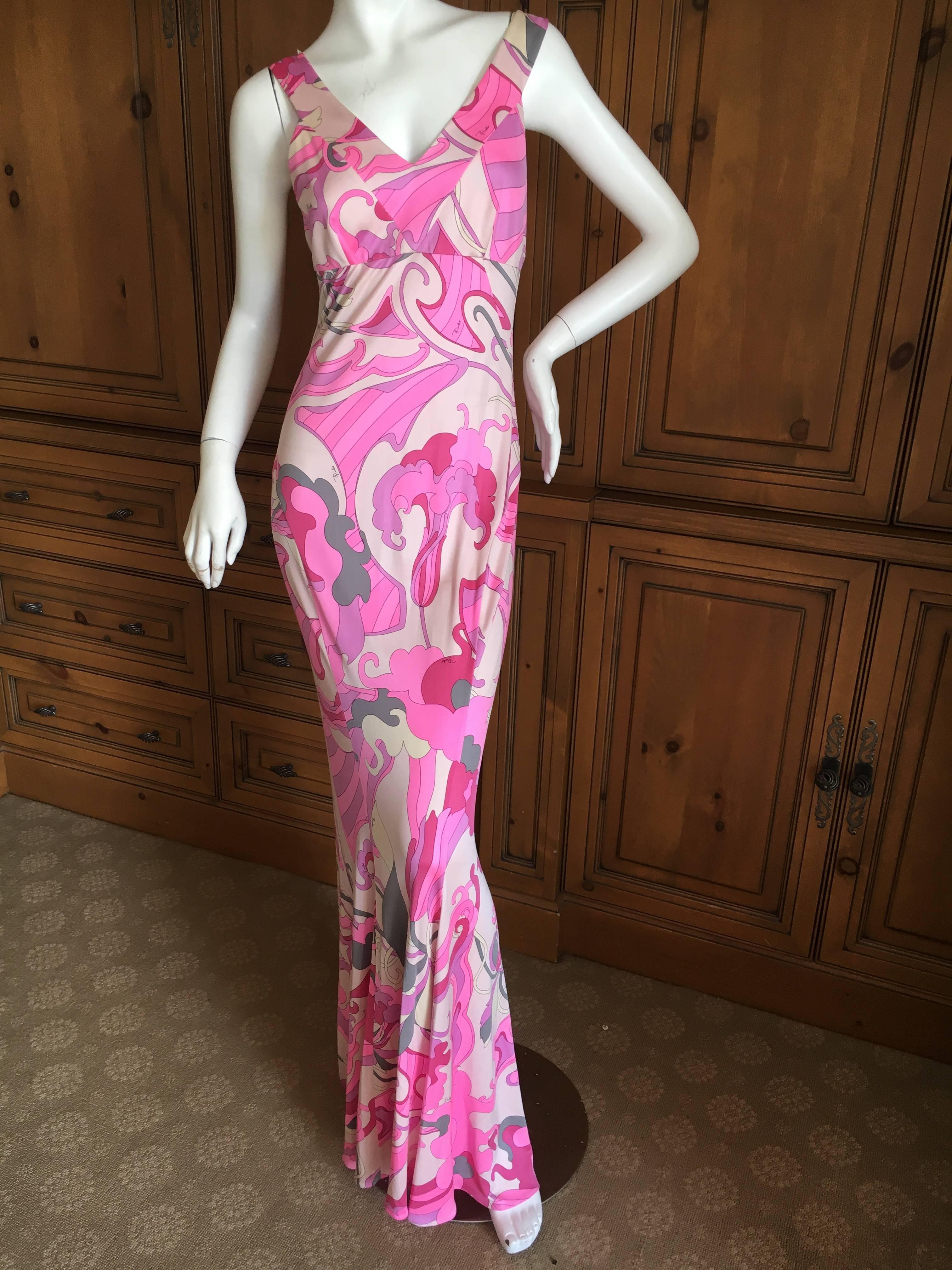 Emilio Pucci Pink Maxi Dress New with Tags In New Condition In Cloverdale, CA