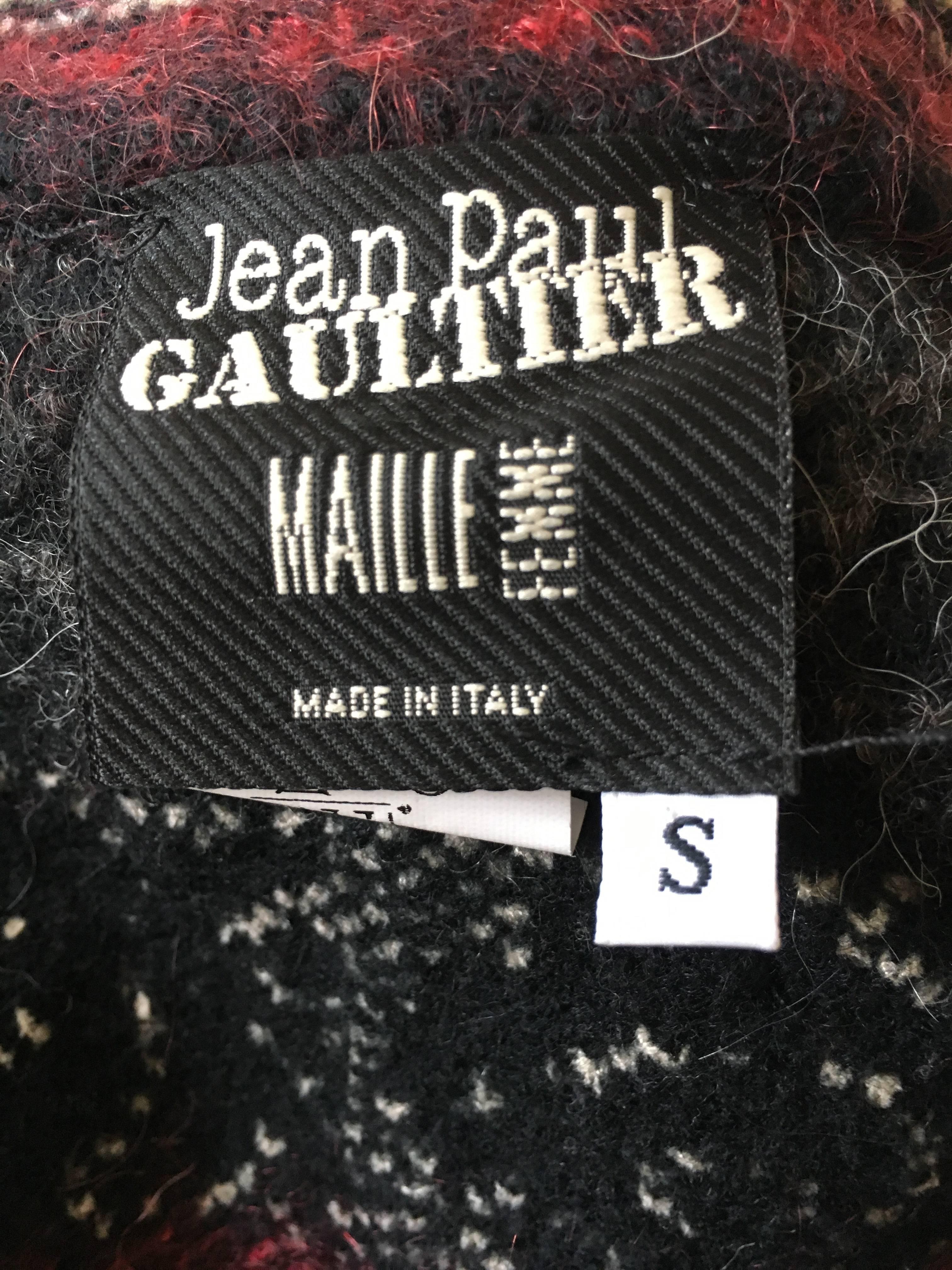 Jean Paul Gaultier Maille Femme Studded Boho Ethnic Vest with Curly Lamb Trim 4