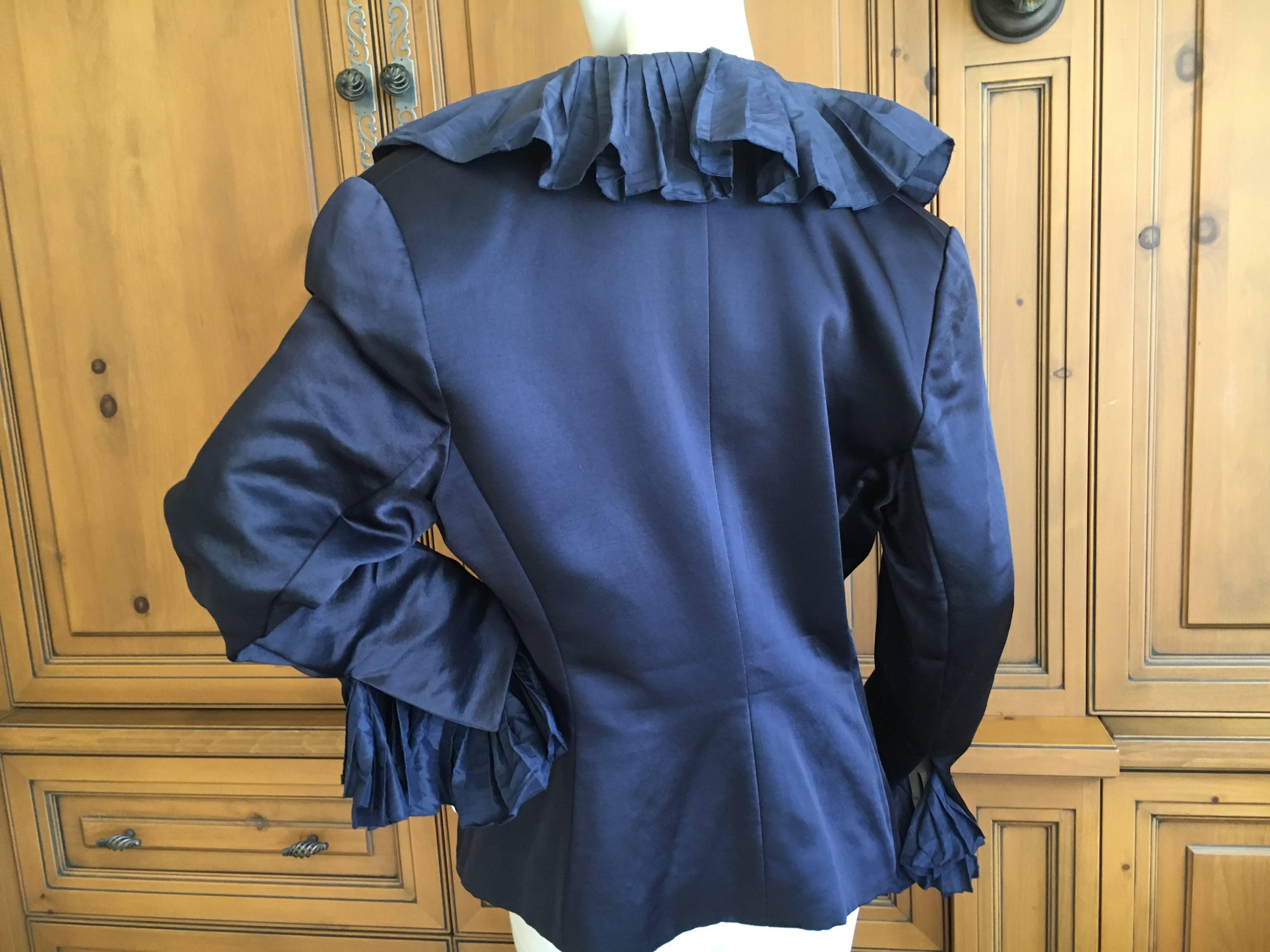 Christian Dior Numbered Demi Couture Ruffled Silk Jacket by Gianfranco Ferre XL For Sale 2