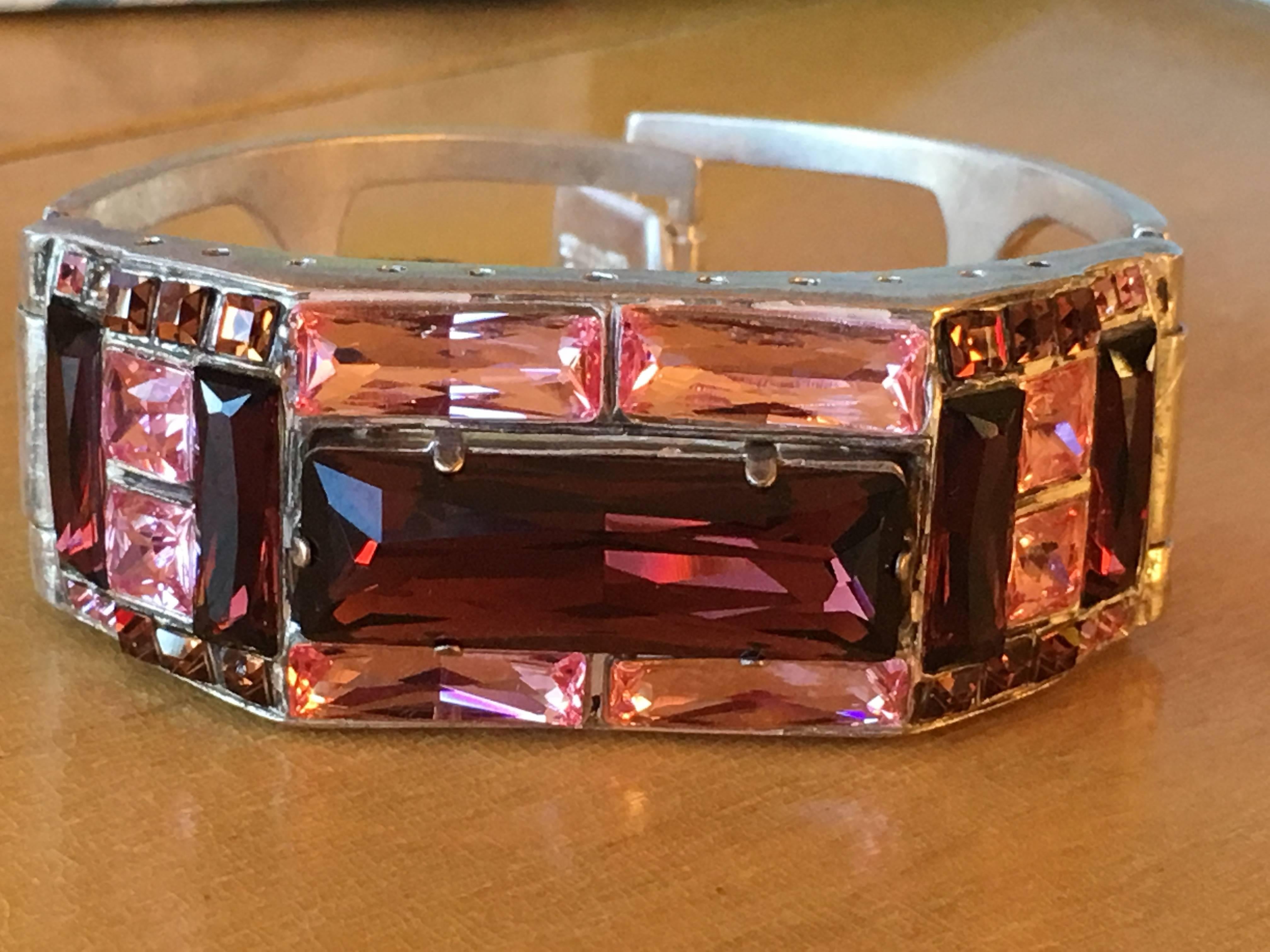 Women's or Men's Jean Paul Gaultier Crystal Cuff Bracelet For Sale