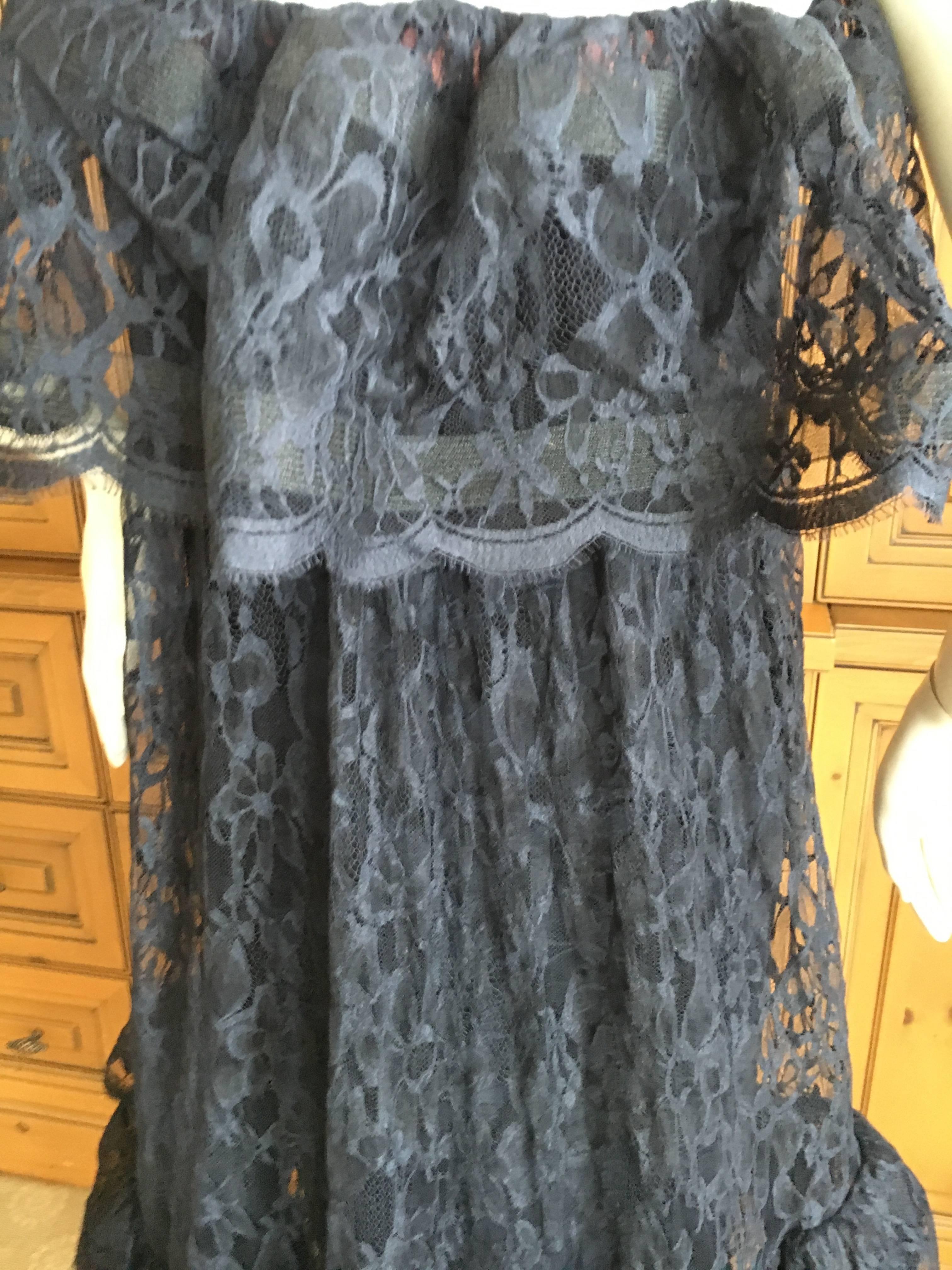 Black Balenciaga Edition Navy Blue Lace Evening Dress New $7295 Barneys Tags For Sale
