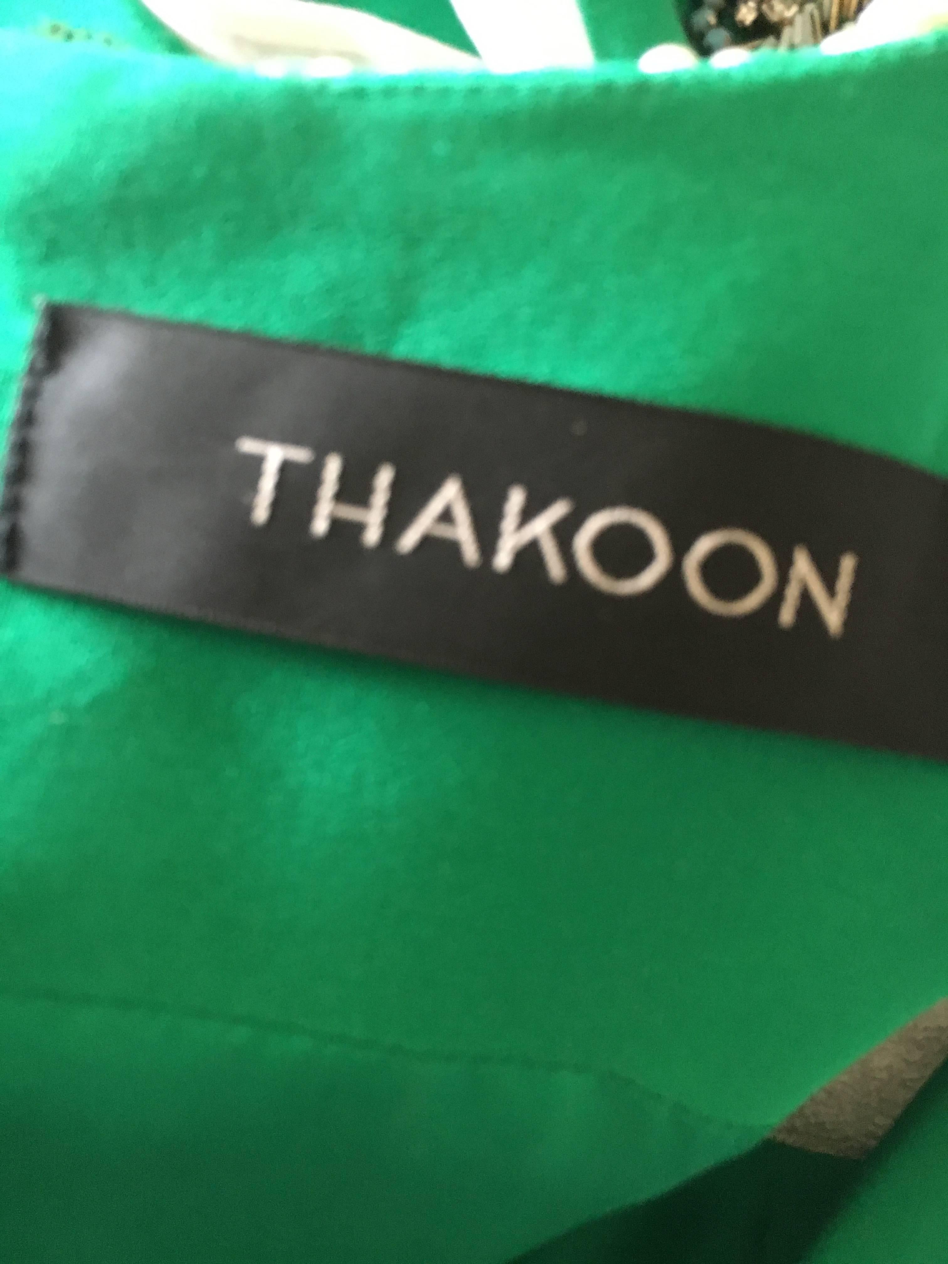 Thakoon Bejeweled Green Cocktai Dress For Sale 3