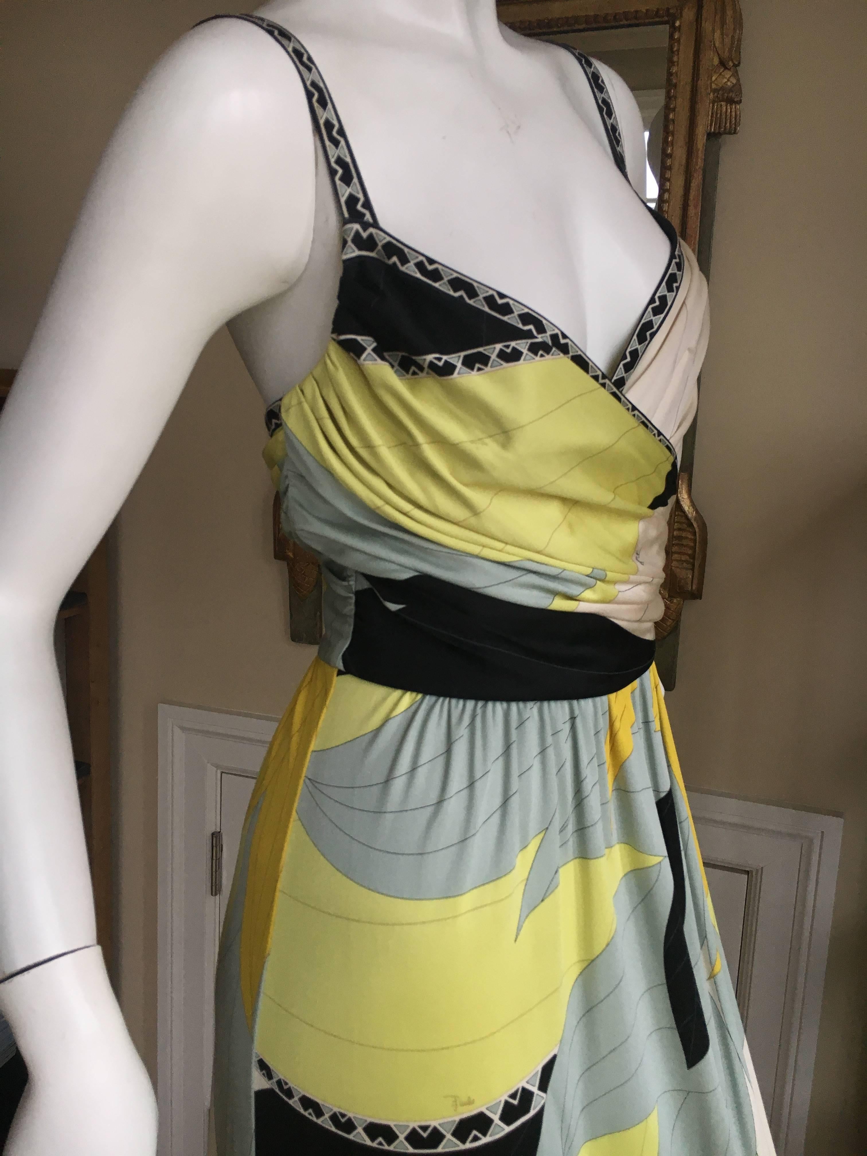 Emilio Pucci Low Cut Silk Maxi Dress NWT Size 36 For Sale 3