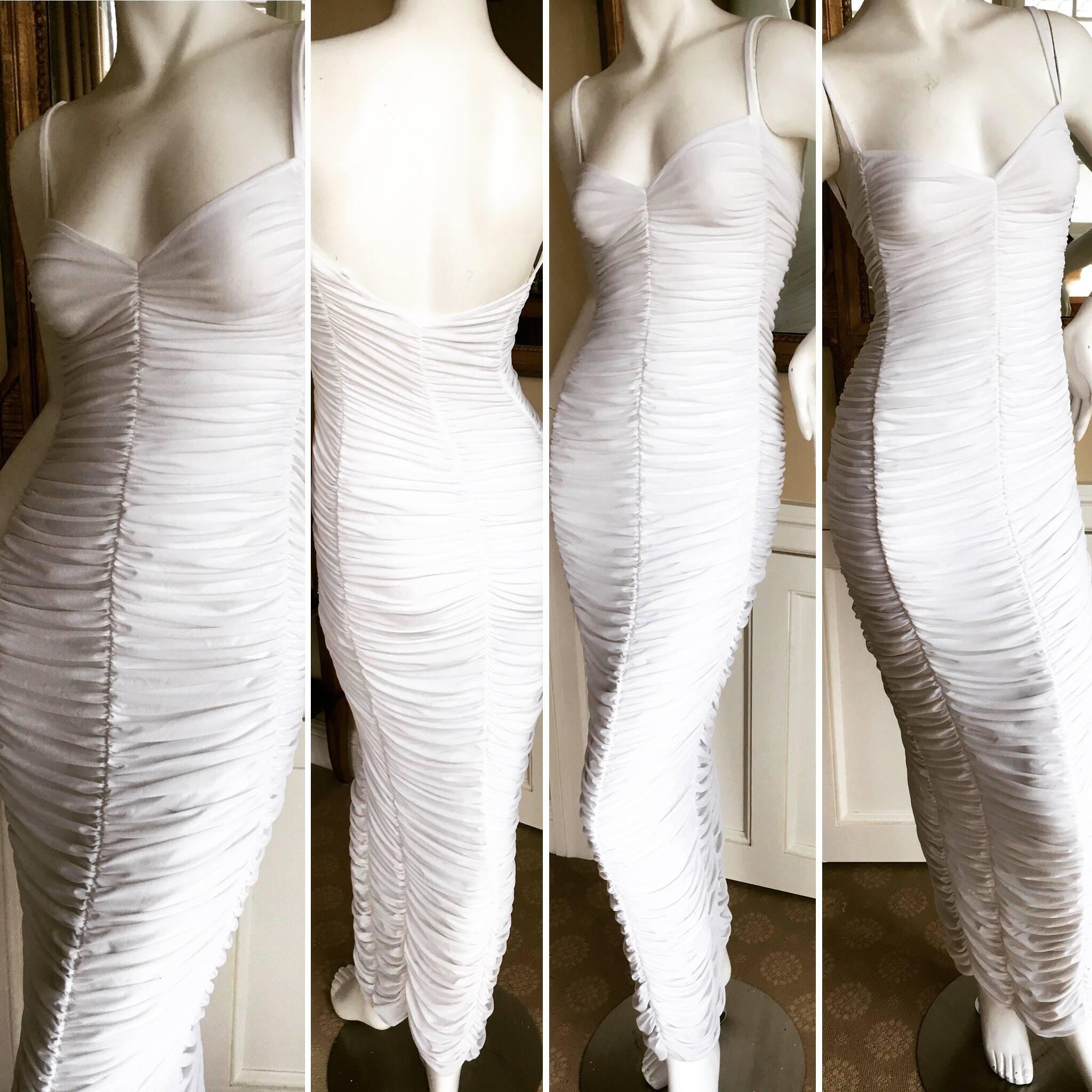 Norma Kamali 1970's Disco Era White Parachute Dress For Sale 4